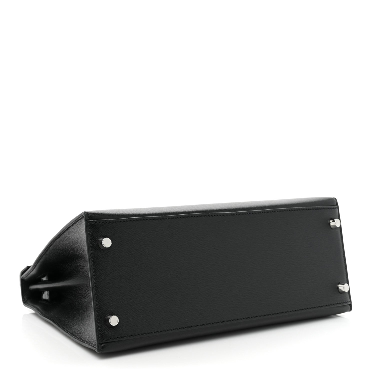 Hermes Madame Calfskin Shiny Niloticus Crocodile Kelly Sellier Touch 28 Black 4 of 13