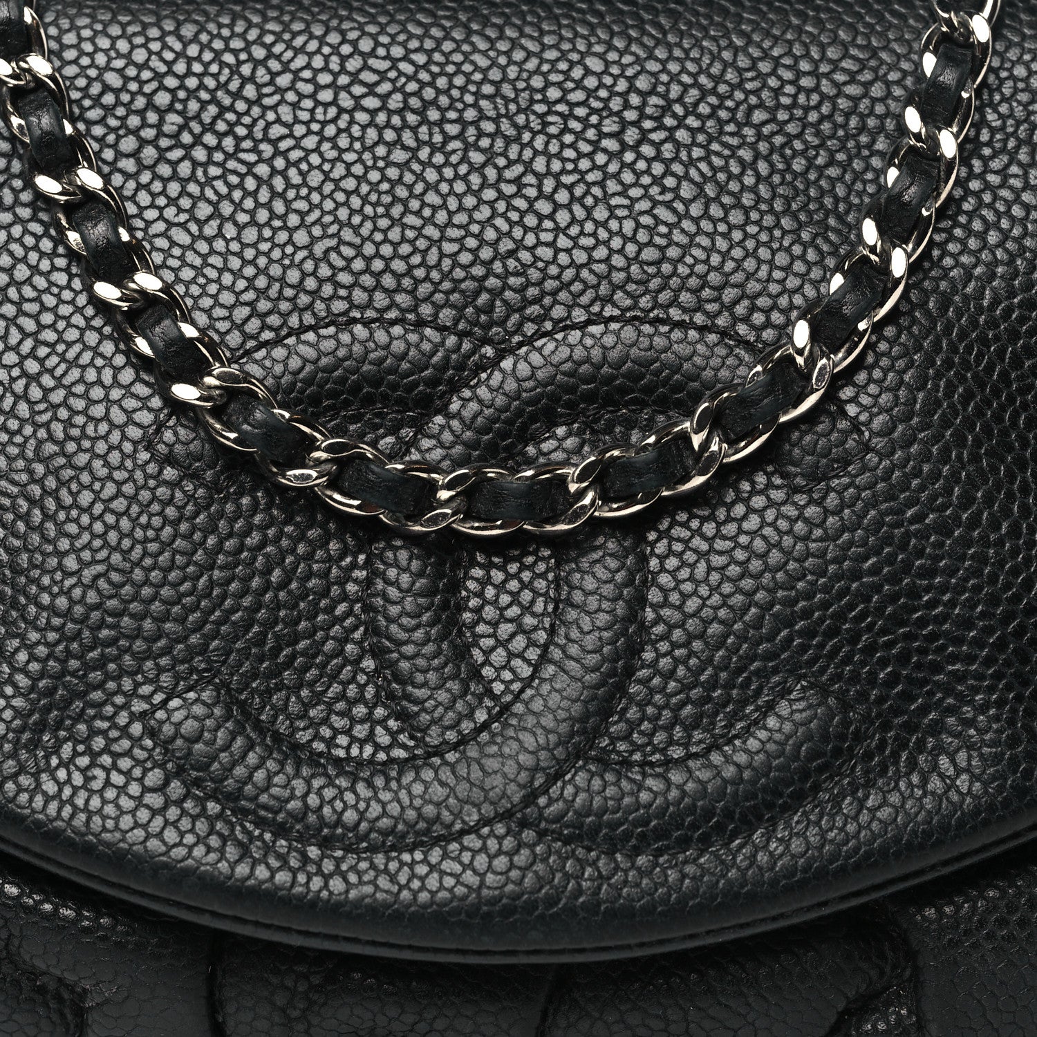 Chanel Caviar Half Moon Wallet On Chain WOC Black 9 of 12