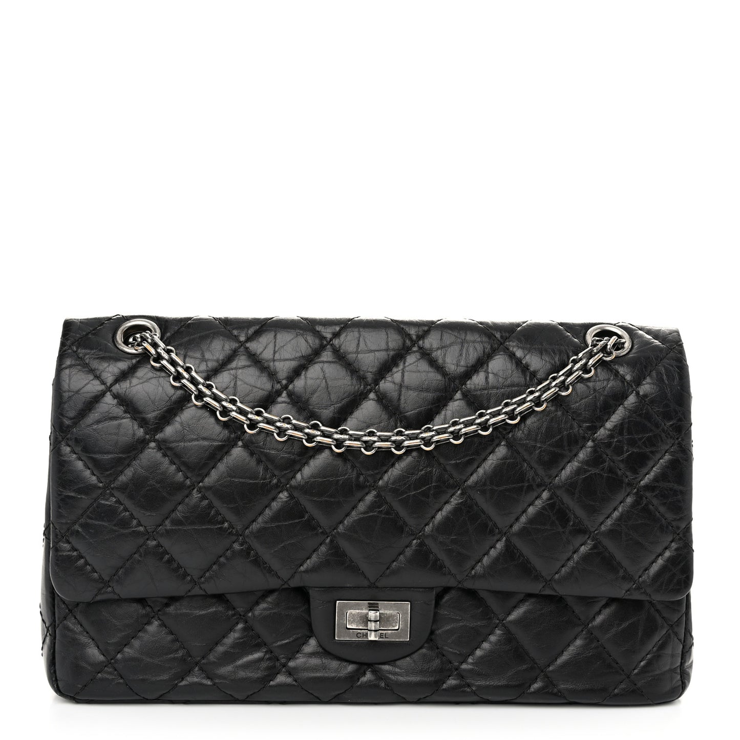 Aged Calfskin Quilted 2.55 Reissue 226 Flap Black