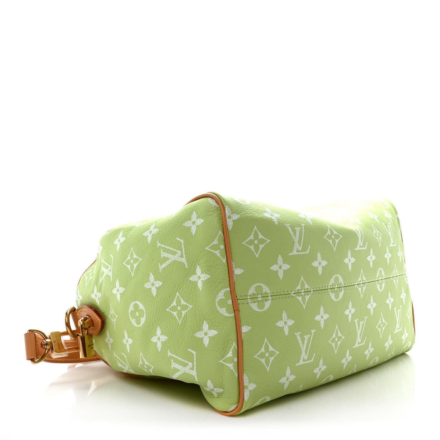 Calfskin Monogram Speedy P9 Bandouliere 30 Frozen Lime Vert Clair