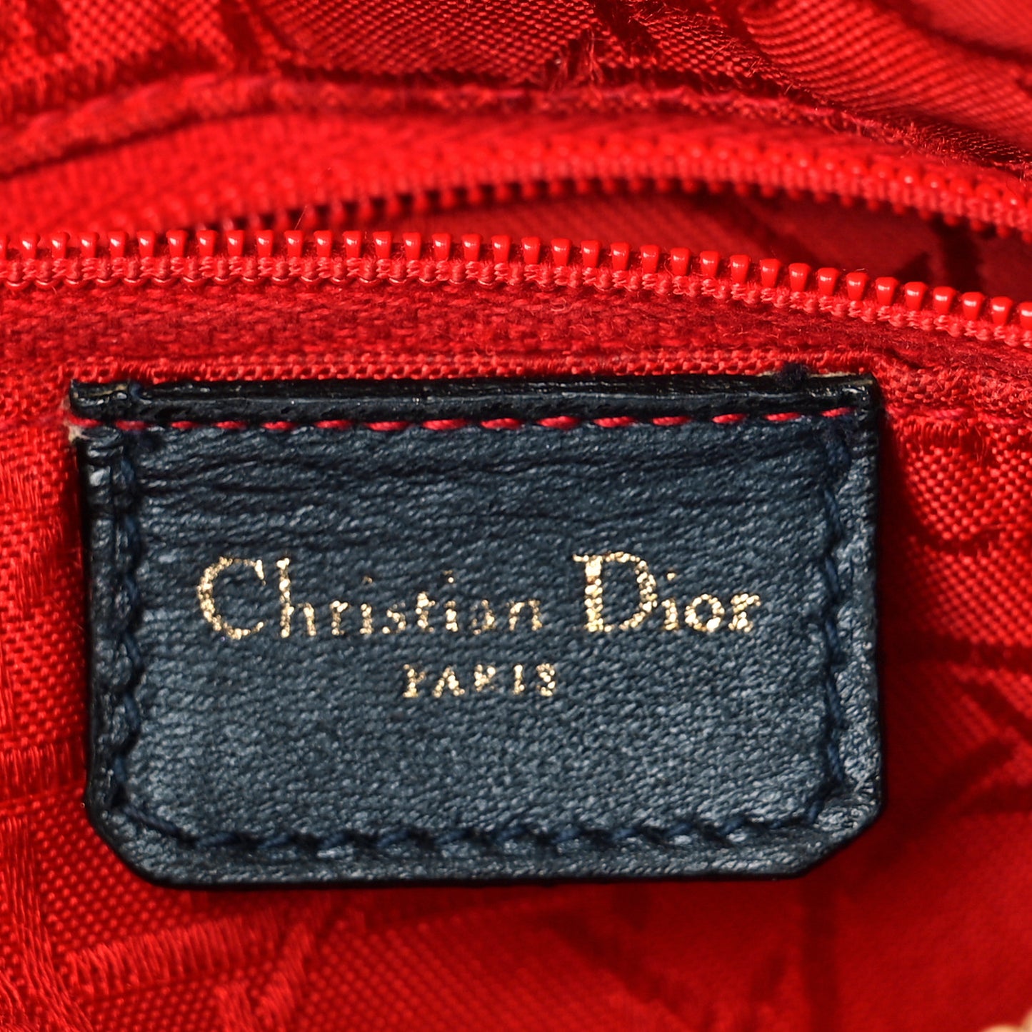 Lambskin Cannage Medium Lady Dior Navy Blue