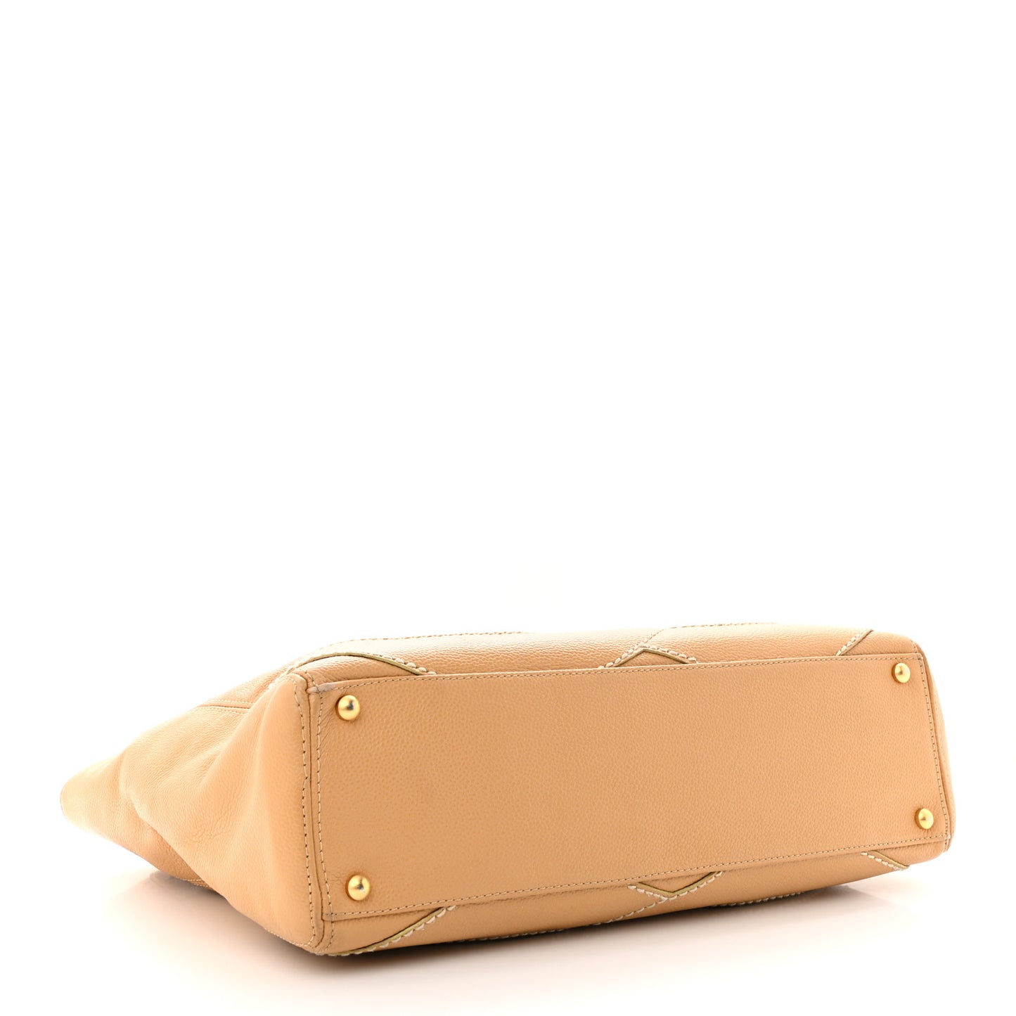 Caviar CC Stitched Medium Tote Beige