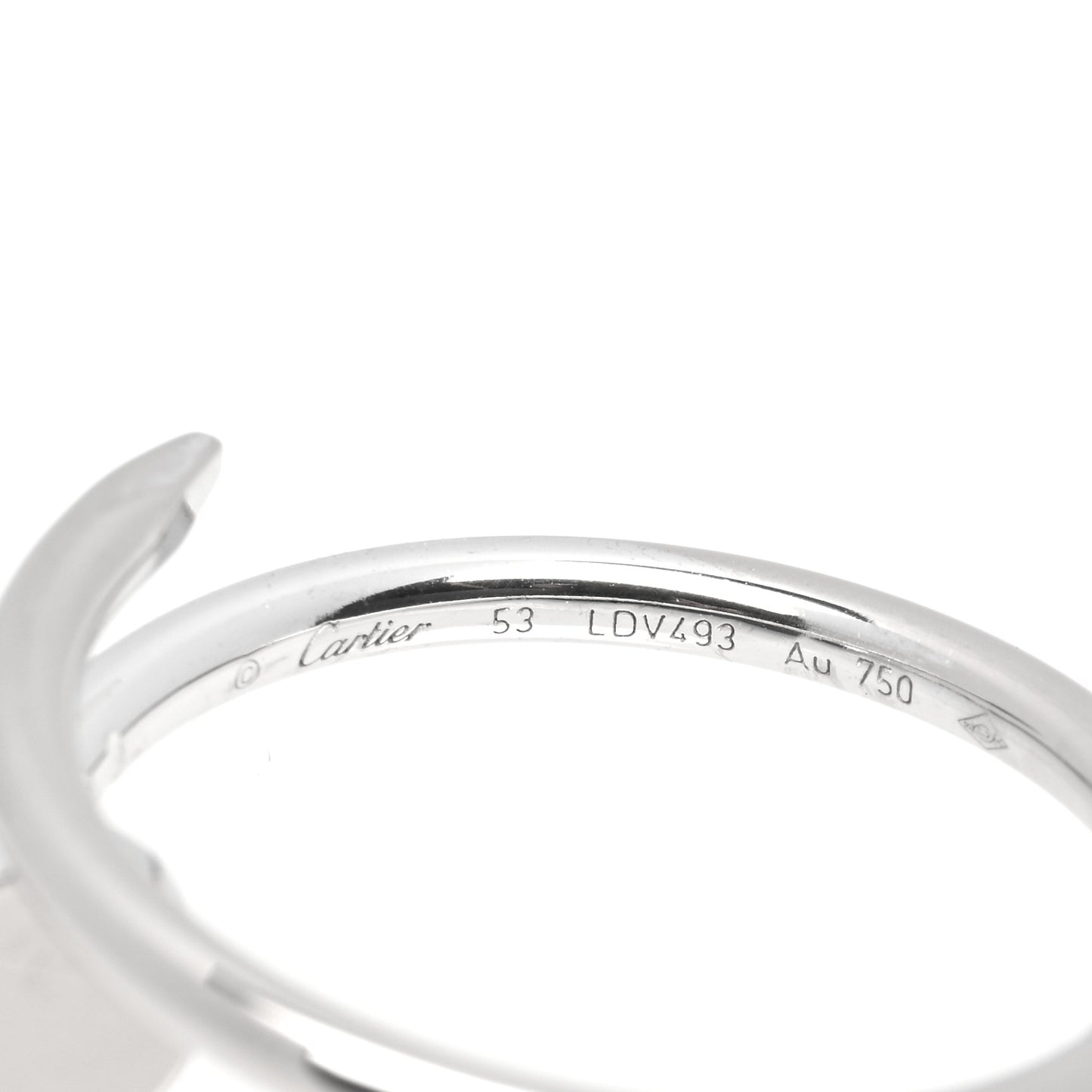 18K White Gold Small Juste Un Clou Ring 53 6.25