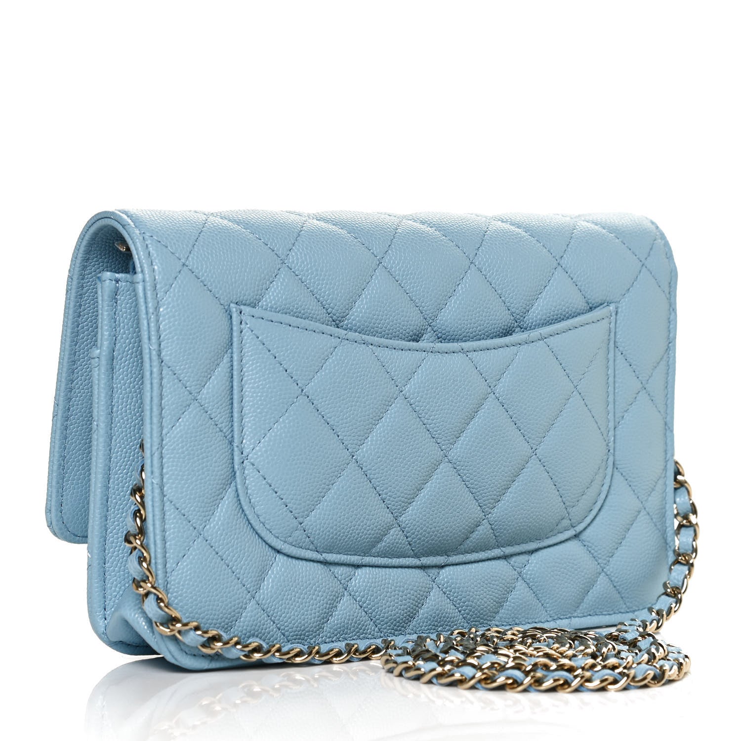 Chanel Caviar Quilted Wallet On Chain WOC Blue 2 of 12