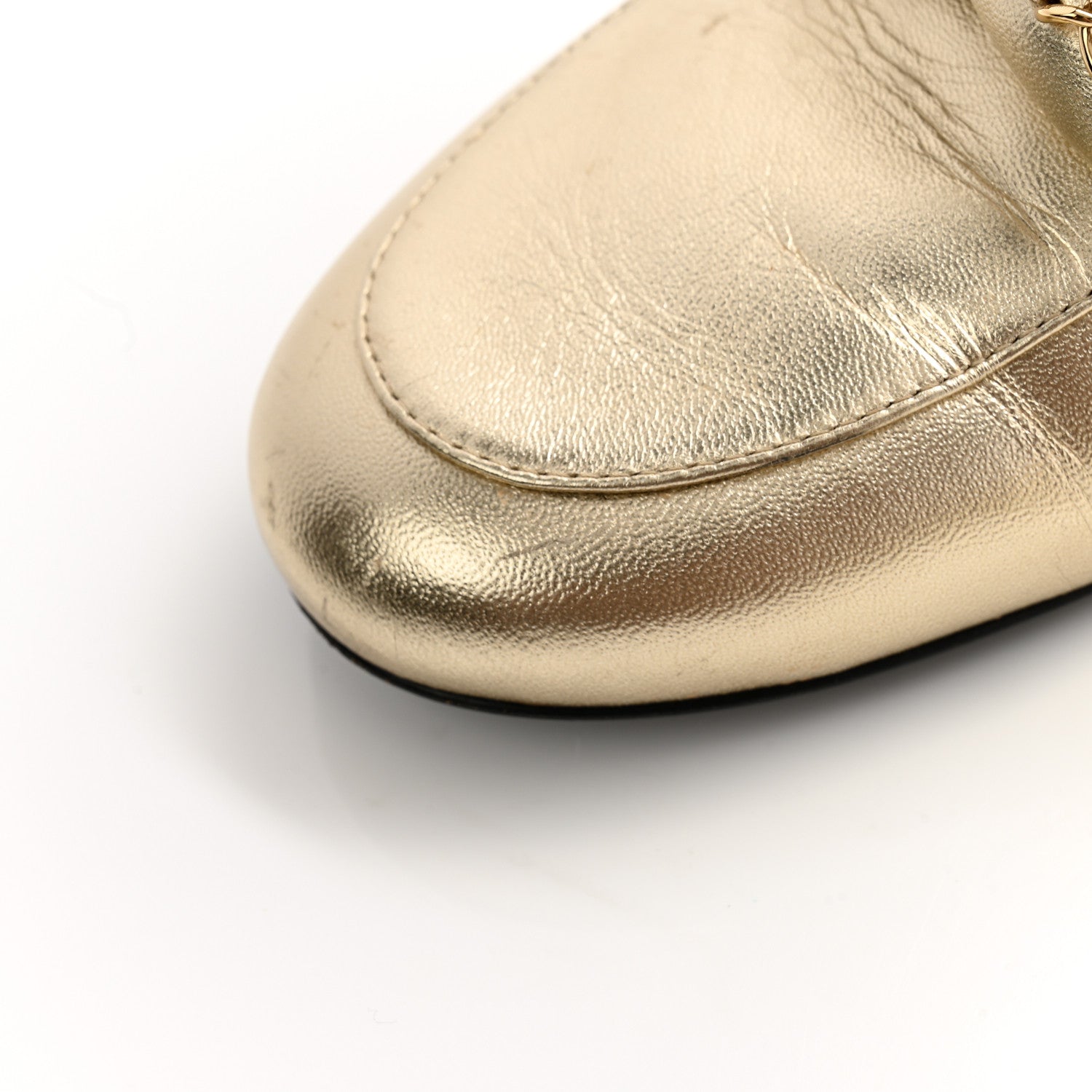 Chanel Metallic Lambskin Chain Braided Mules 37.5 Light Gold 10 of 14