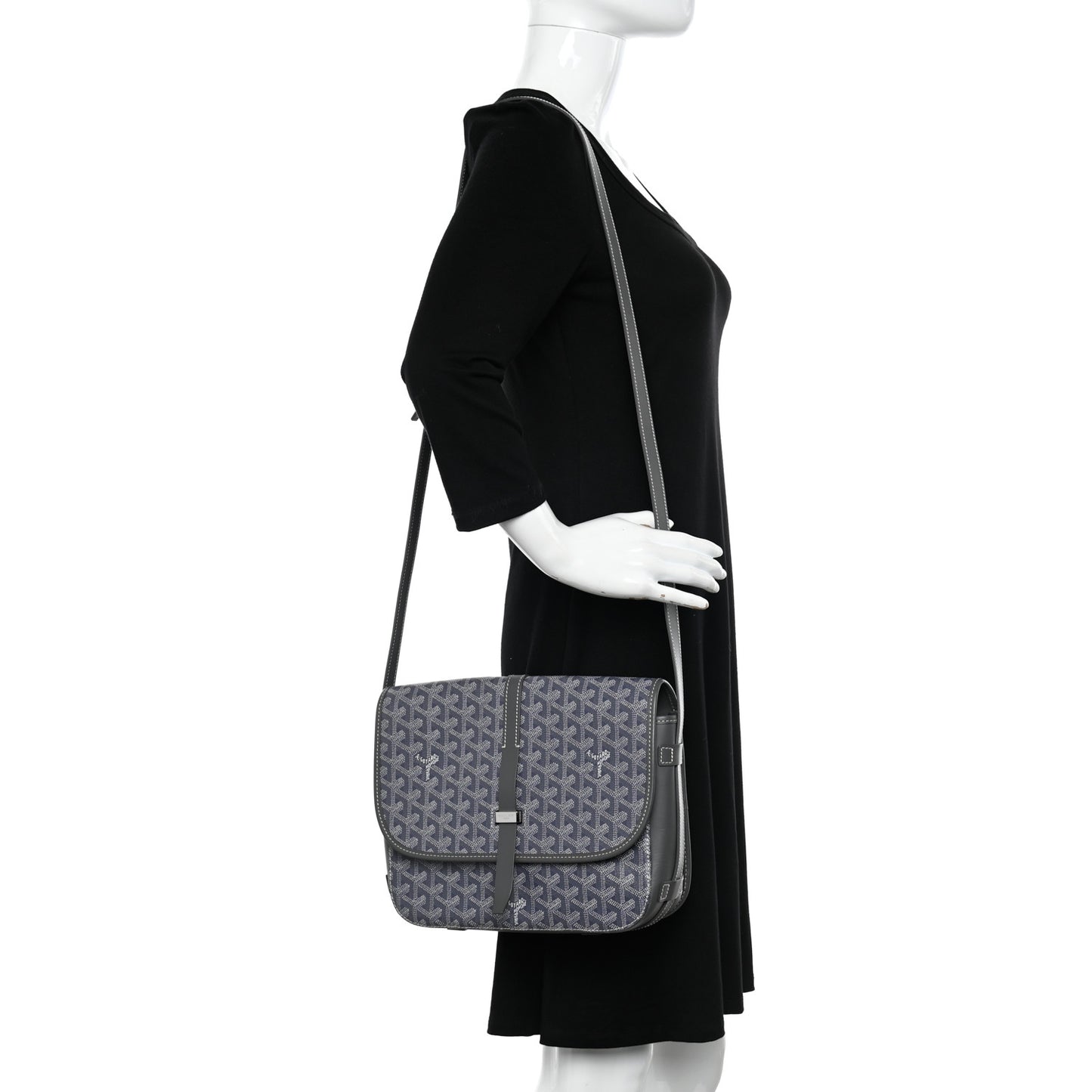 Goyardine Belvedere II MM Messenger Bag Grey