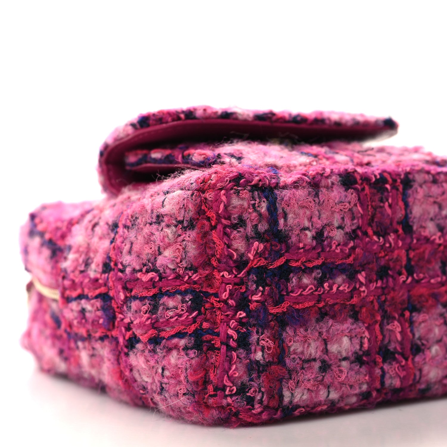 Chanel Tweed Quilted CC Mini Classic Backpack Fuchsia Navy 9 of 11