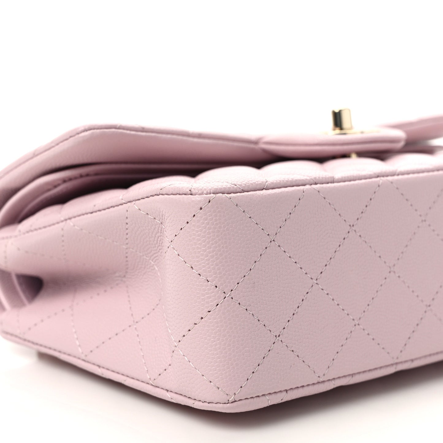 Caviar Quilted Small Double Flap Light Pink
