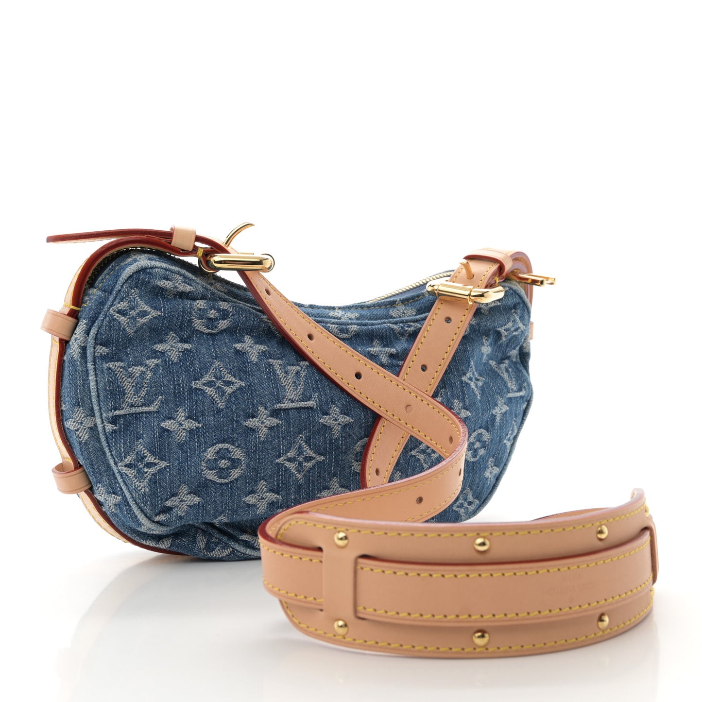 Monogram Denim Croissant MM Blue