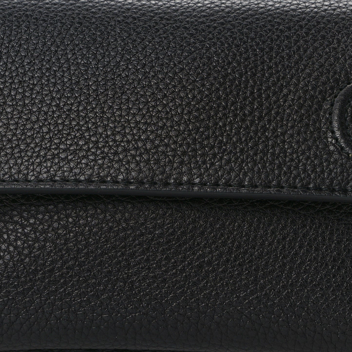 Pebbled Calfskin Soho Flap Belt Bag Black