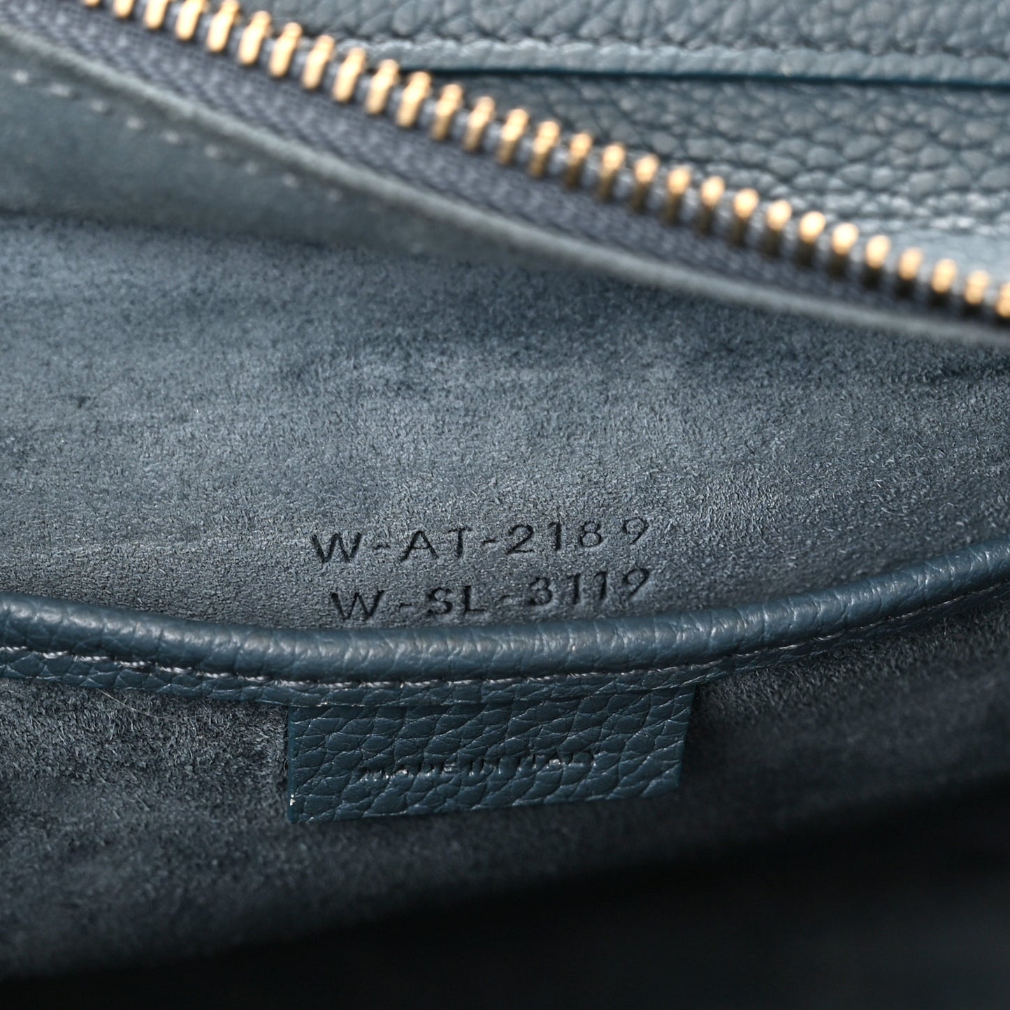 Baby Drummed Calfskin Nano Luggage Petrol