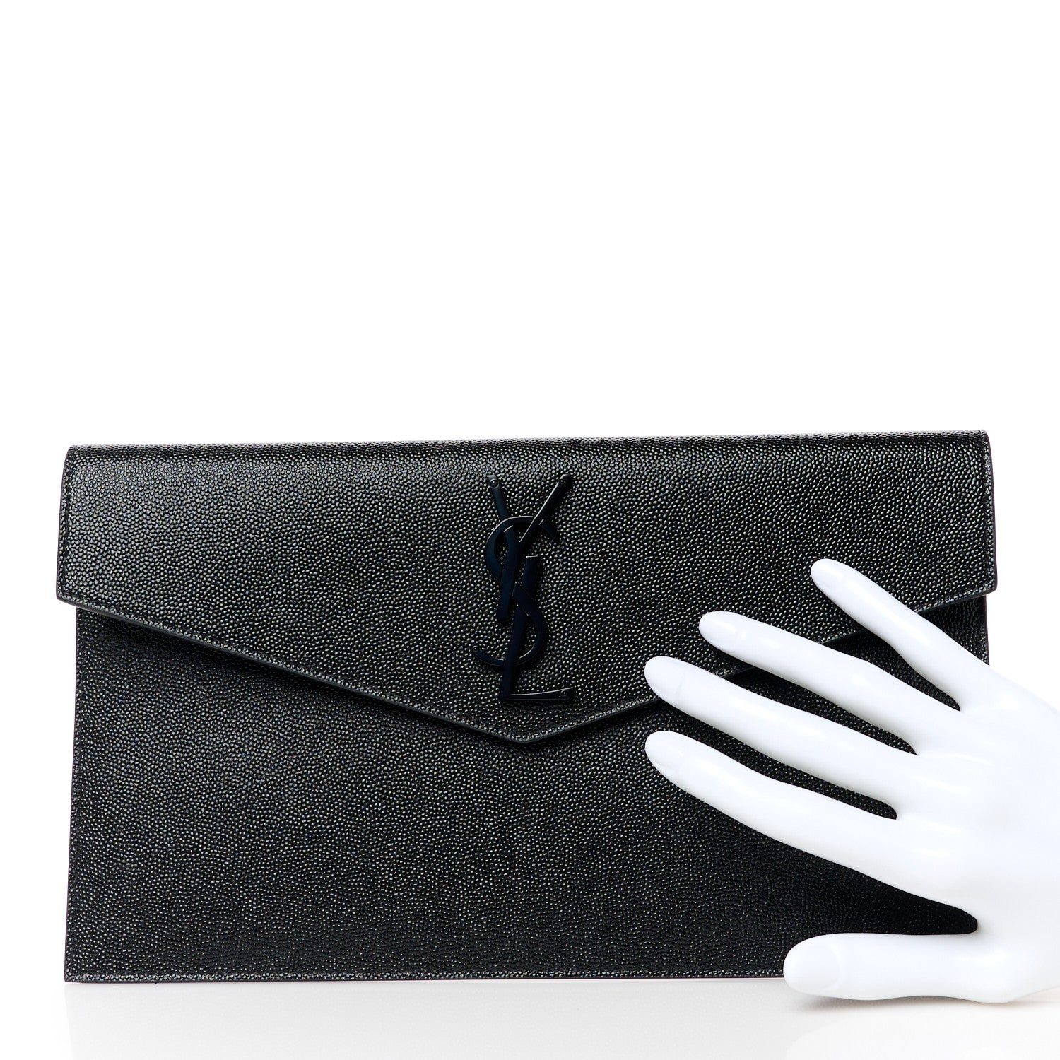 Saint Laurent Grain De Poudre Uptown Pouch Black 2 of 10