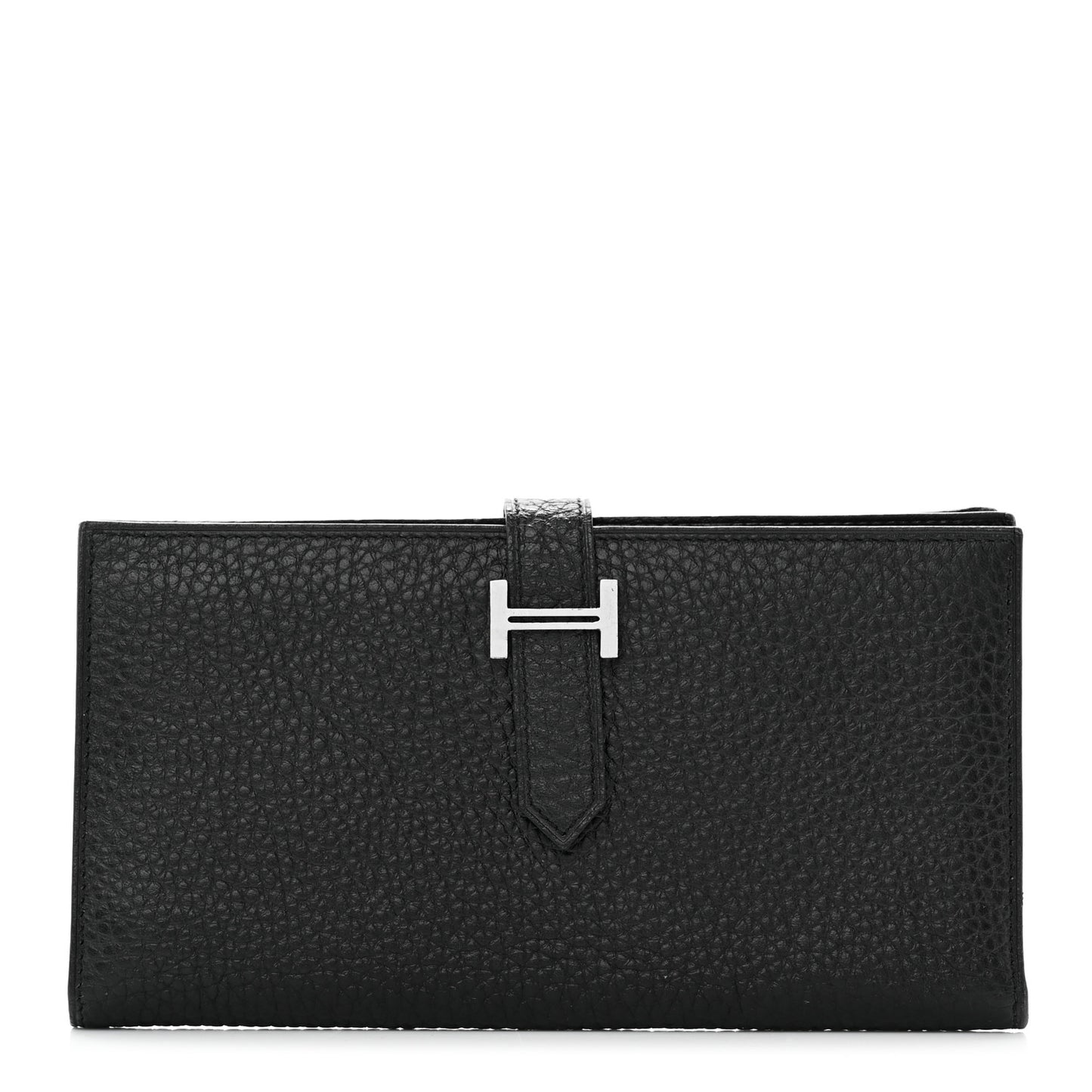 Taurillon Clemence Bearn Gusset Wallet Black