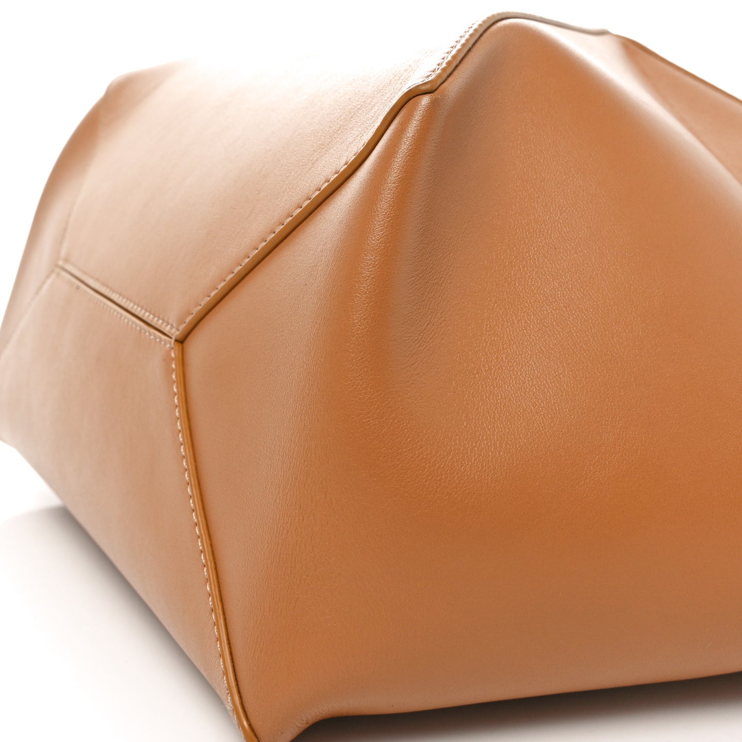Shiny Calfskin Medium Puzzle Fold Tote Warm Desert
