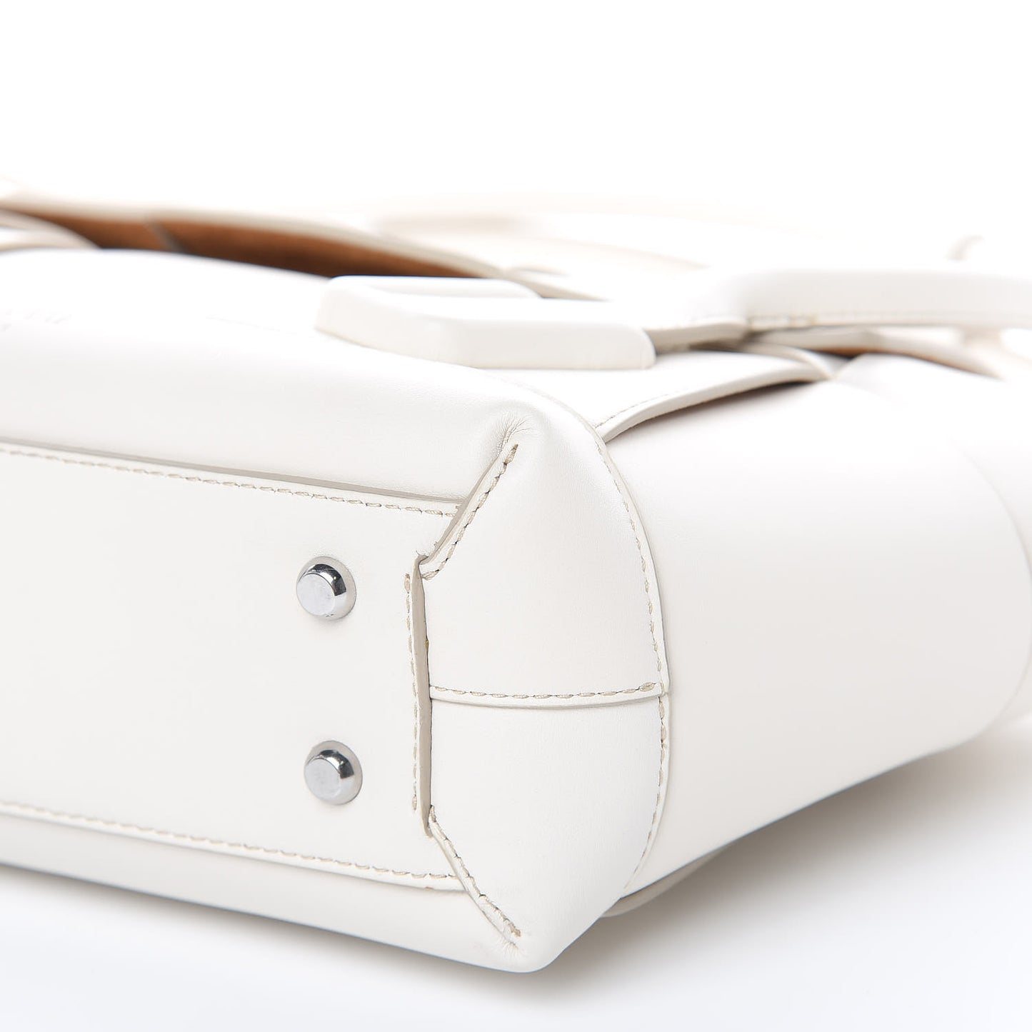 French Calfskin Maxi Intrecciato Arco 33 Bianco