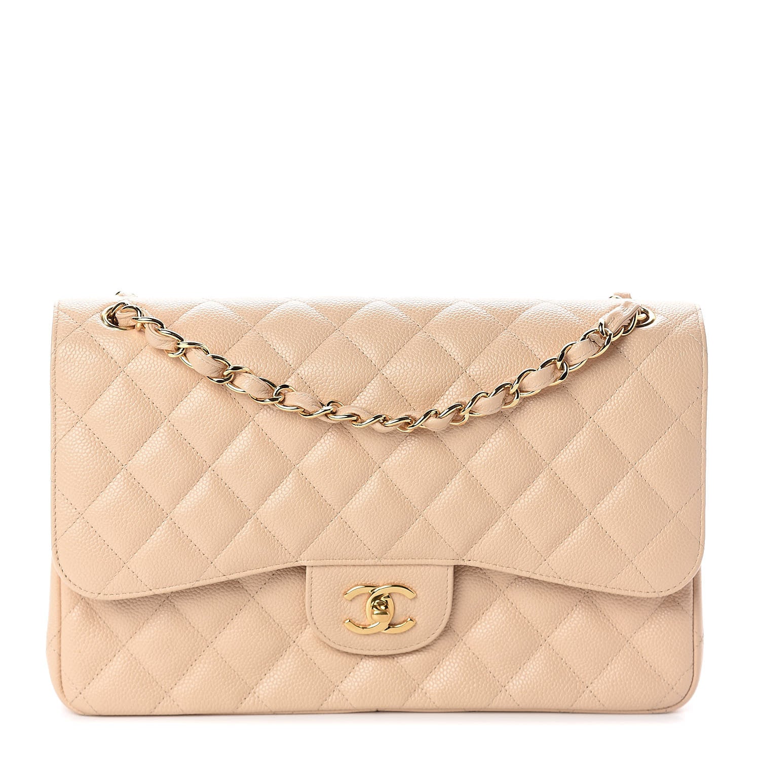 Chanel Caviar Quilted Jumbo Double Flap Beige Clair 1 of 10