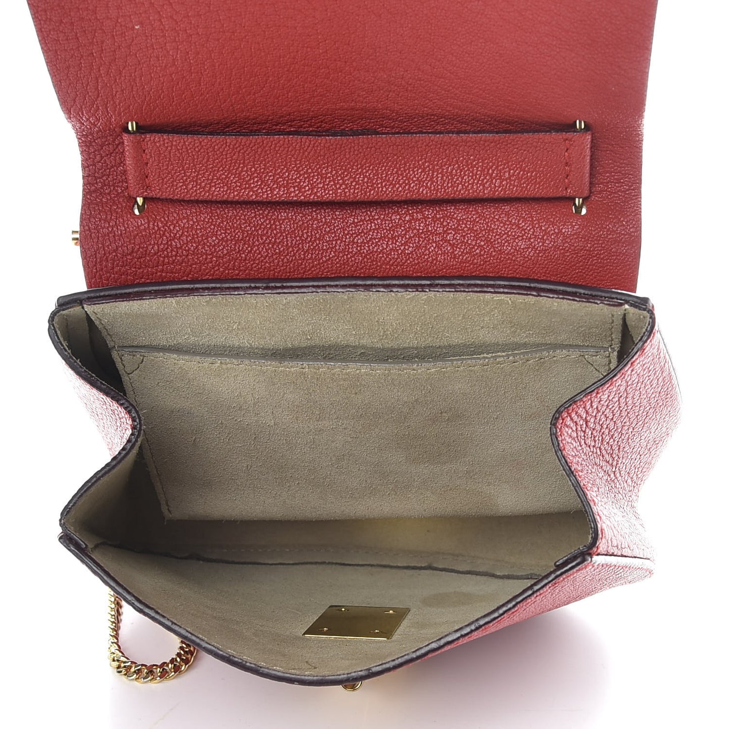 Grained Lambskin Mini Drew Shoulder Bag Plaid Red