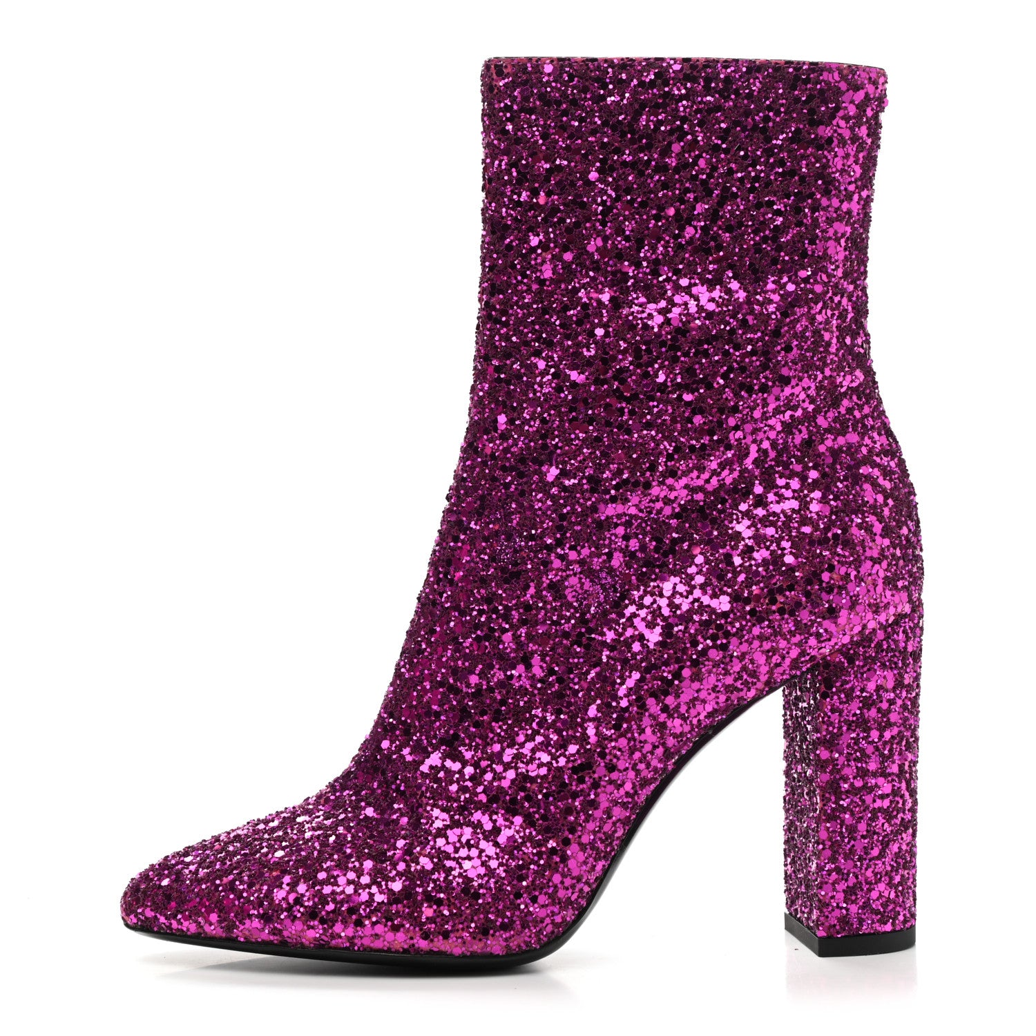Saint Laurent Glitter Lou 95 Zip Bootie 38.5 Pink 1 of 12