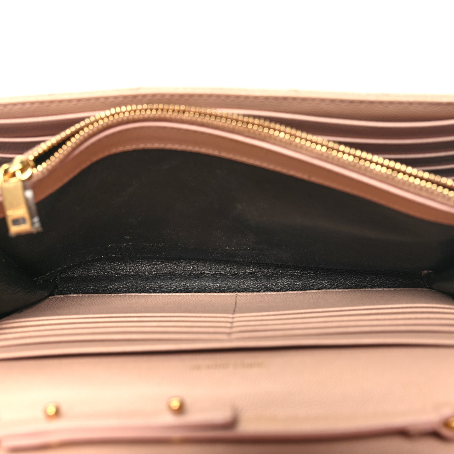Grain De Poudre Matelasse Chevron Monogram Chain Wallet Pale Pink