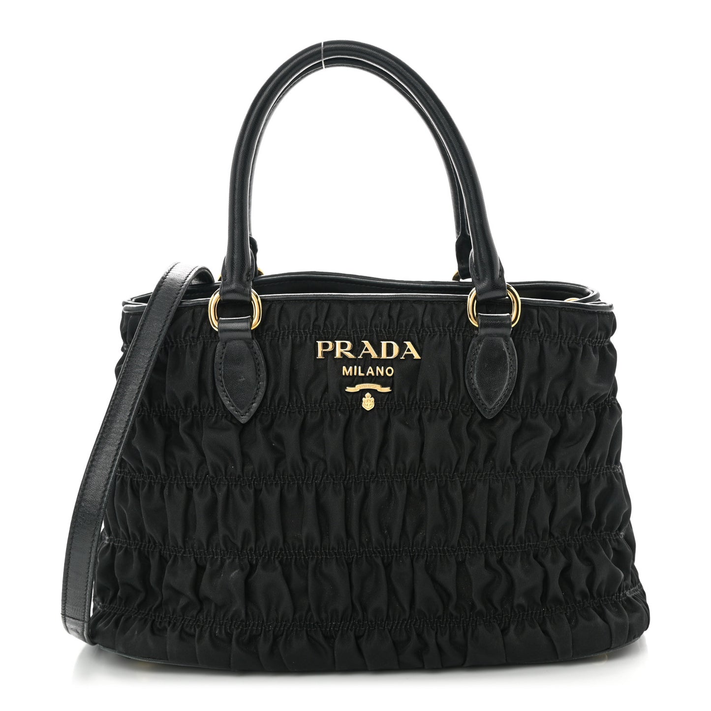Tessuto Nylon Gaufre Small Tote Black