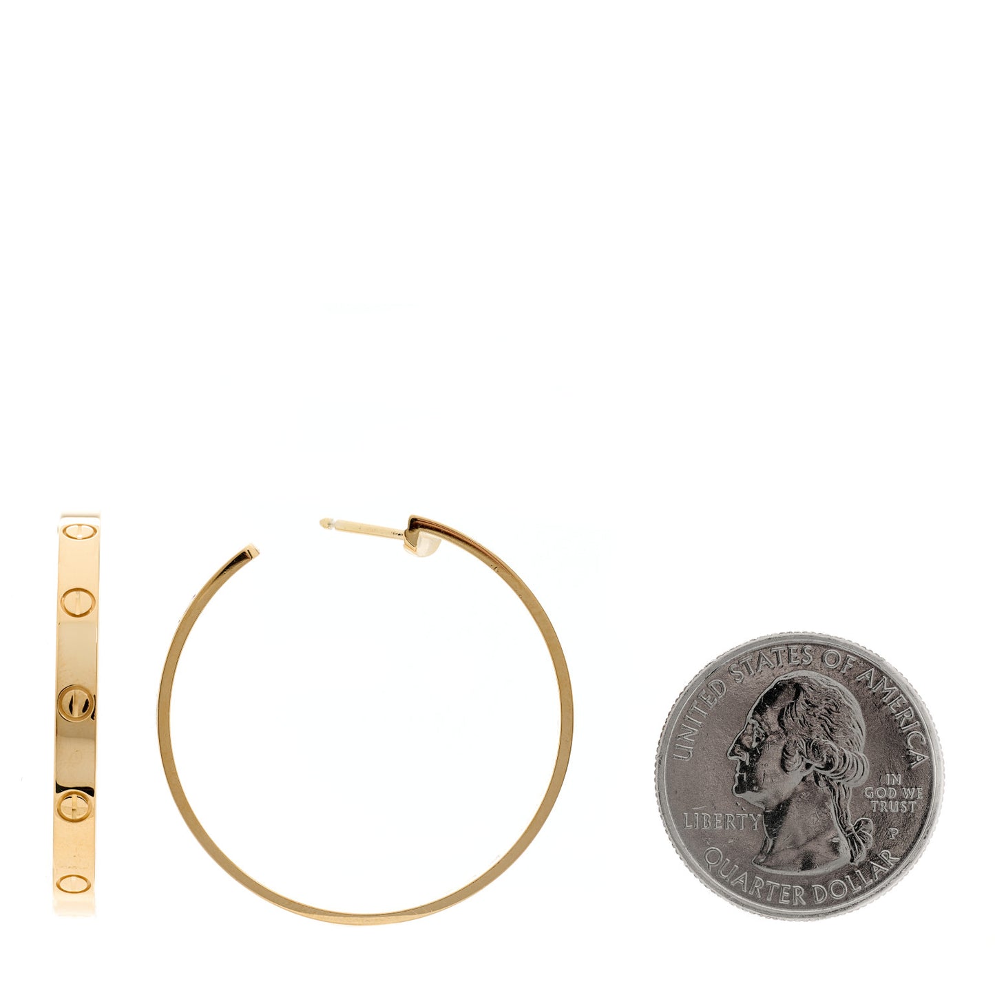 18K Yellow Gold Large LOVE Hoop Earrings