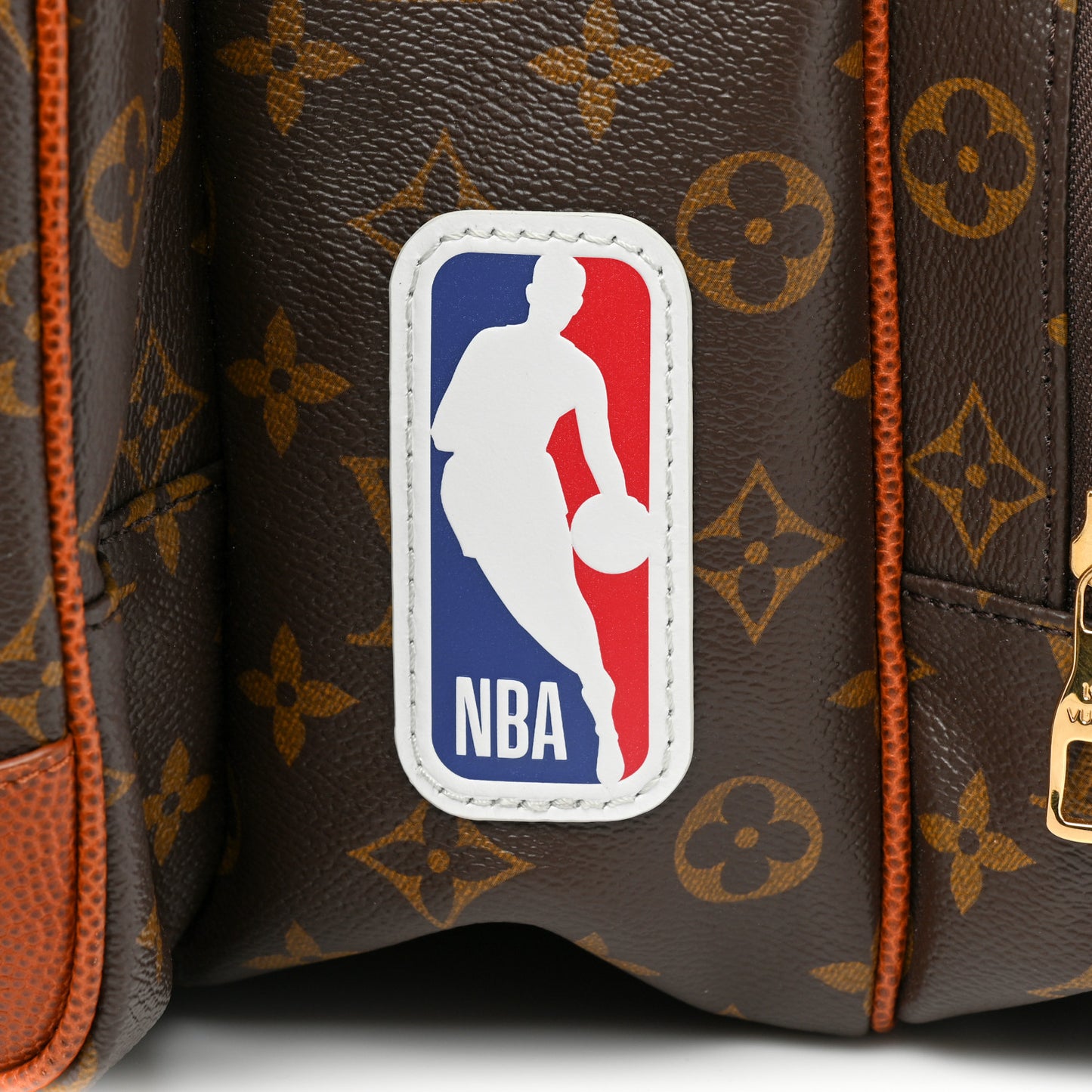 X NBA Monogram Grain Cowhide Ball Keepall Trio Pocket Bag