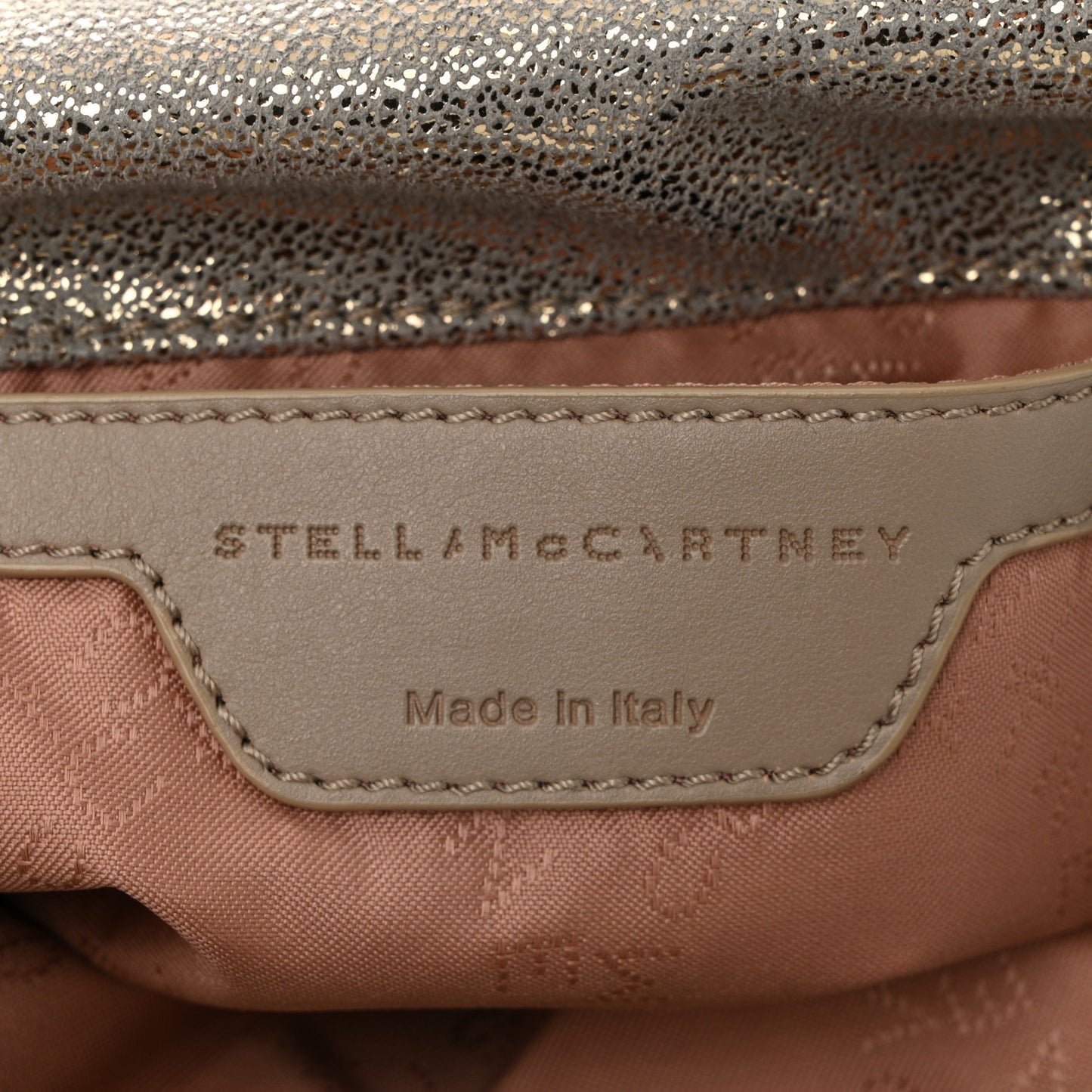 Shaggy Deer Mini Falabella Fold Over Tote Gold