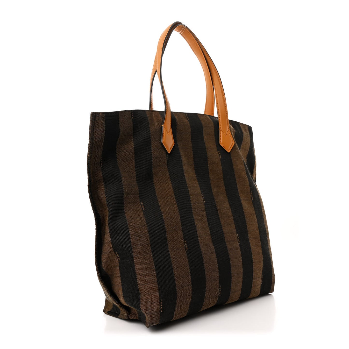Jacquard Calfskin Pequin All In Shopper Tote Tobacco Yellow