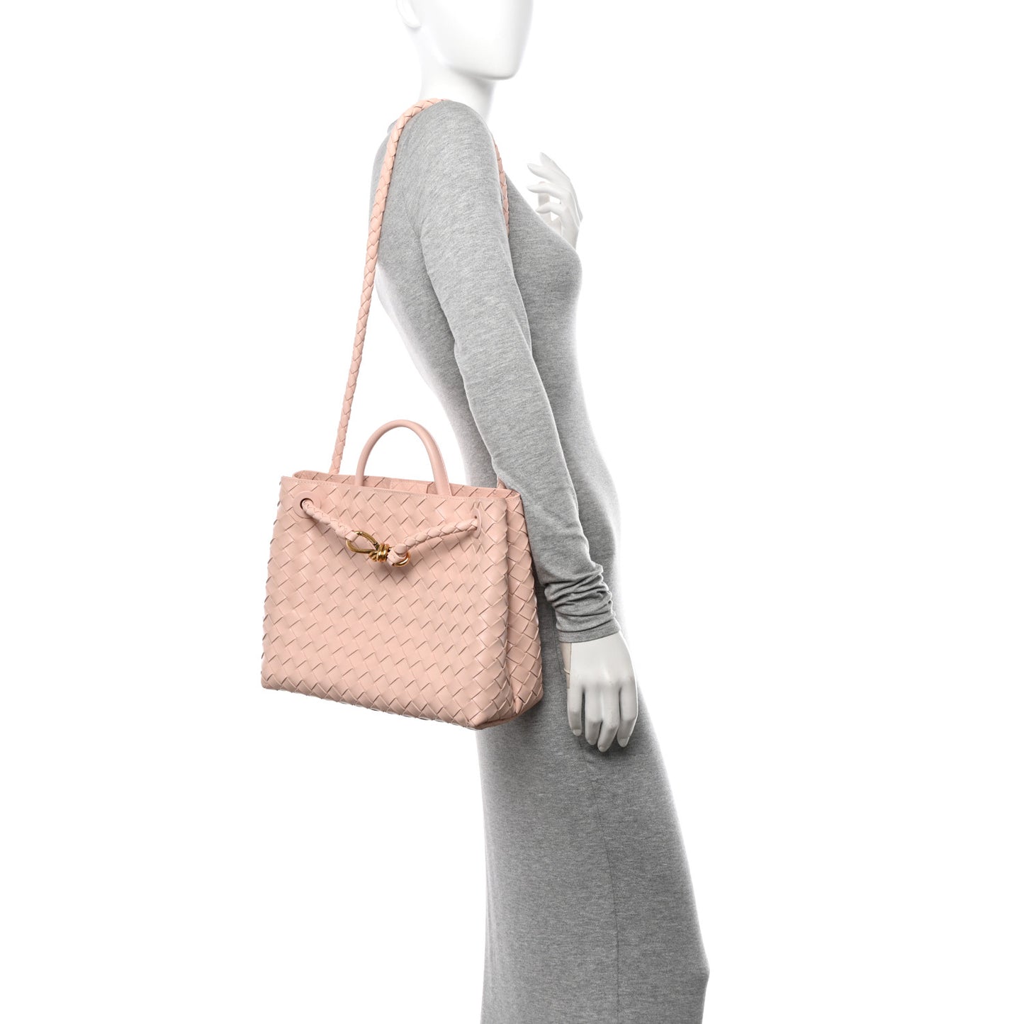 Nappa Intrecciato Medium Andiamo Shoulder Bag Lotus
