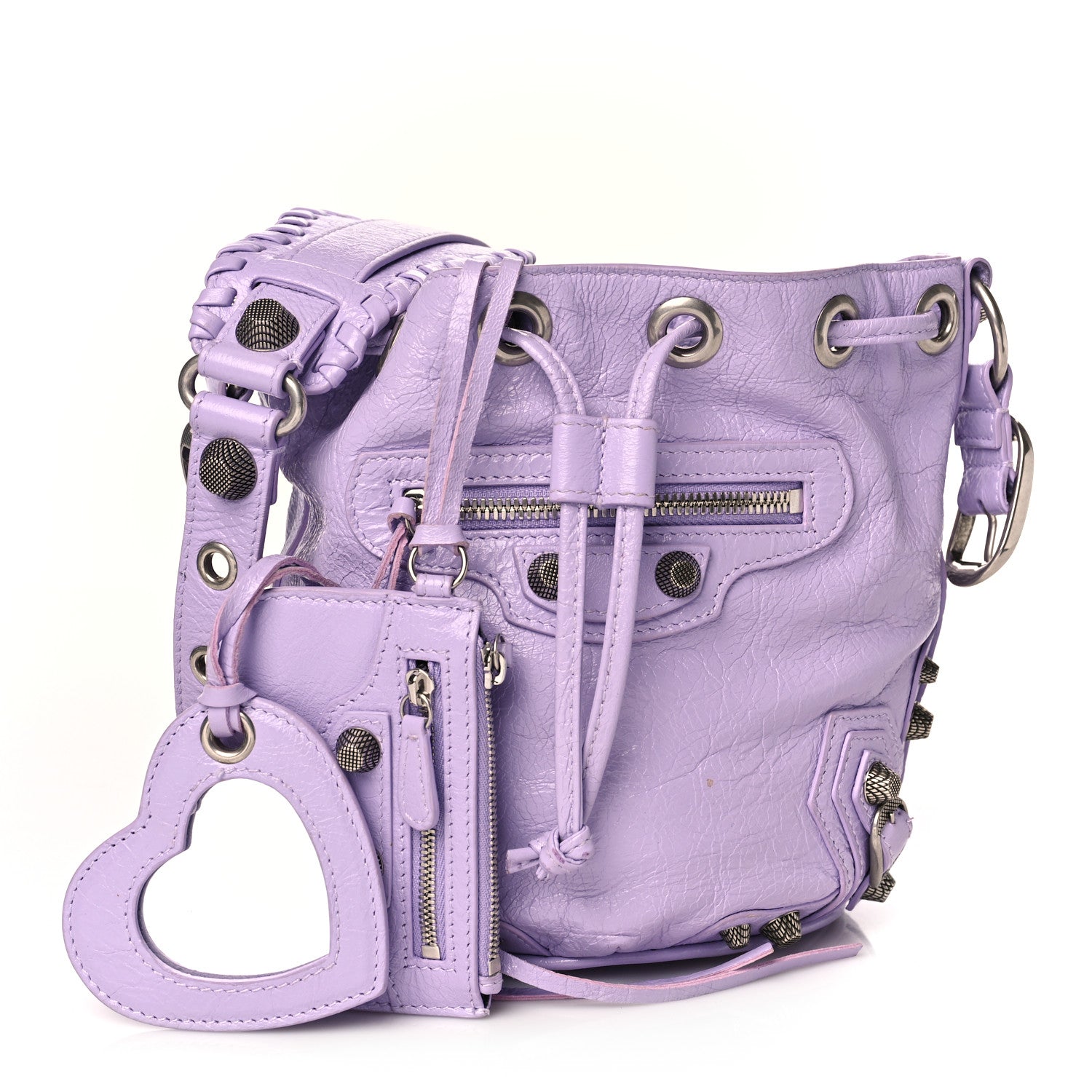 Balenciaga Agneau Arena Le Cagole Bucket Bag XS Lilac 1 of 11