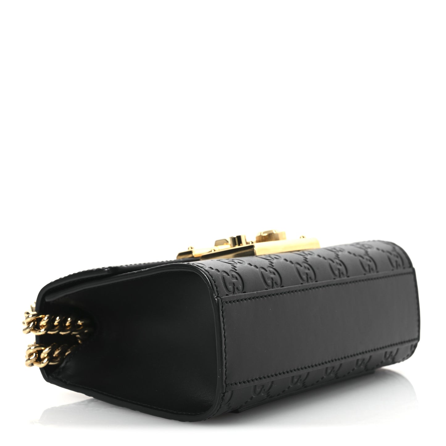 Guccissima Small Padlock Shoulder Bag Black