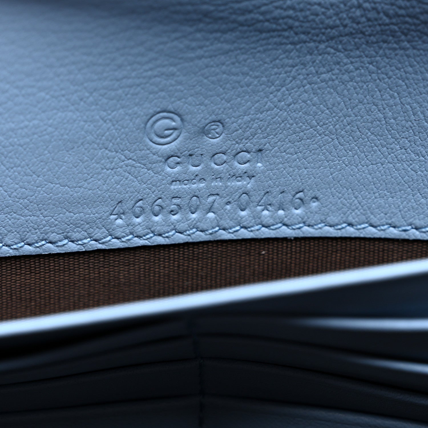 Gucci Microguccissima Crossbody Wallet Mineral Blue 6 of 9
