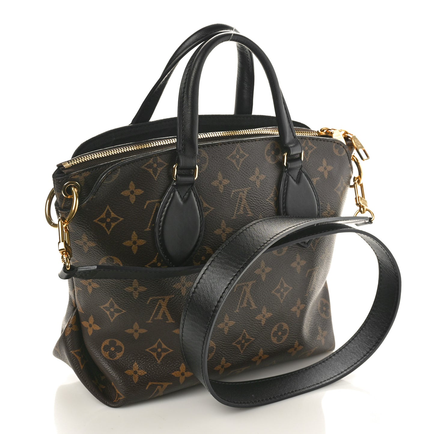 Monogram Flower Zipped Tote PM Black