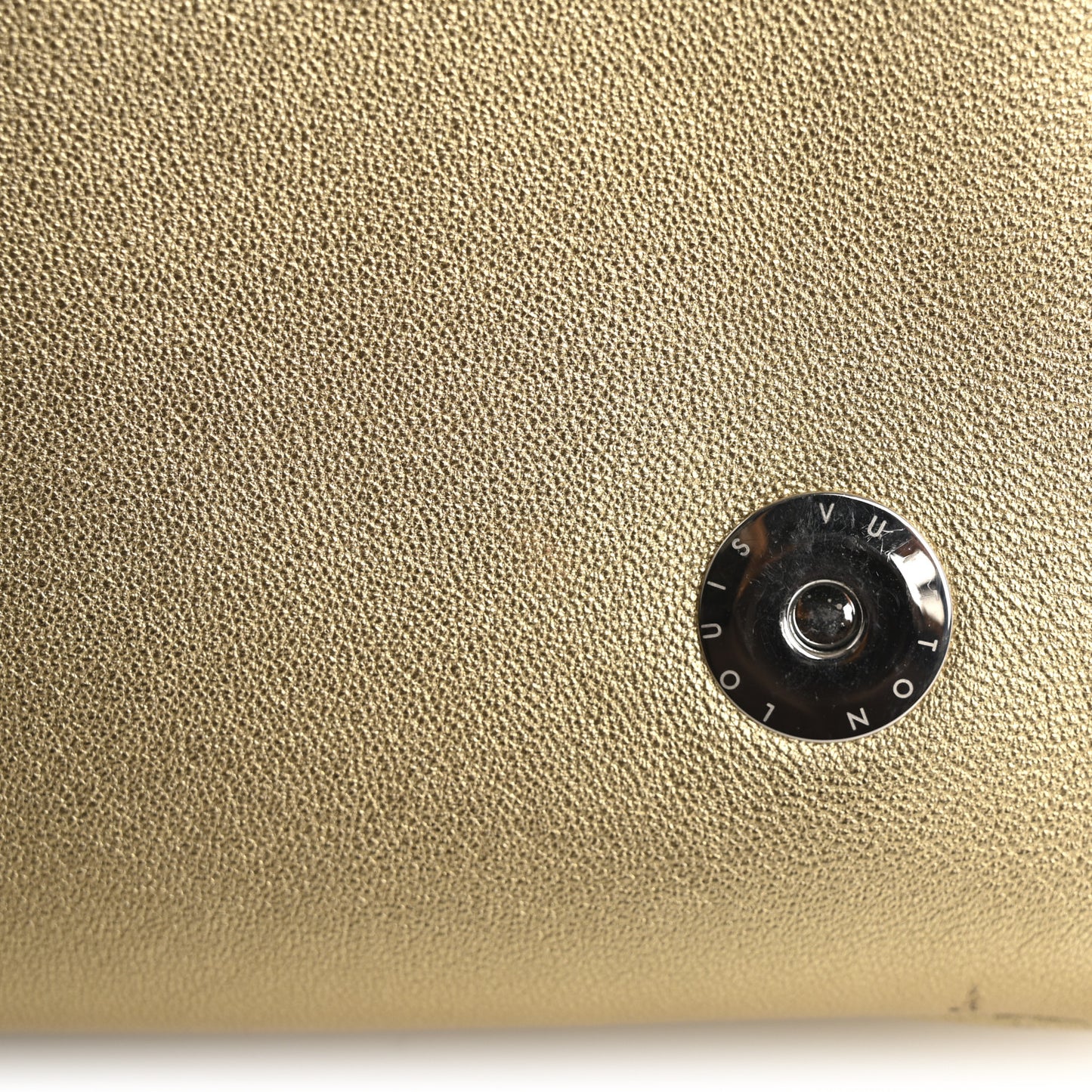 Metallic Lambskin Embossed Monogram Pochette Coussin Gold