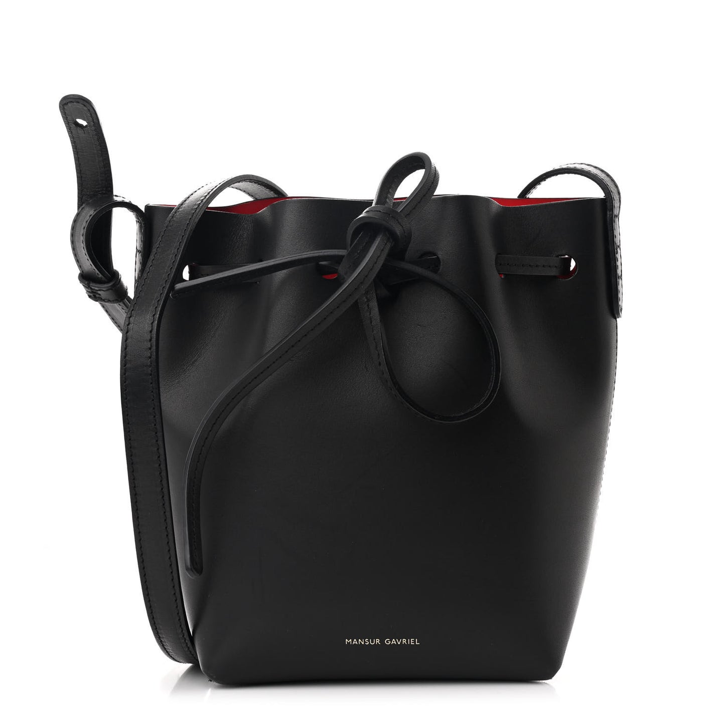 Calfskin Mini Mini Bucket Bag Black Flamma