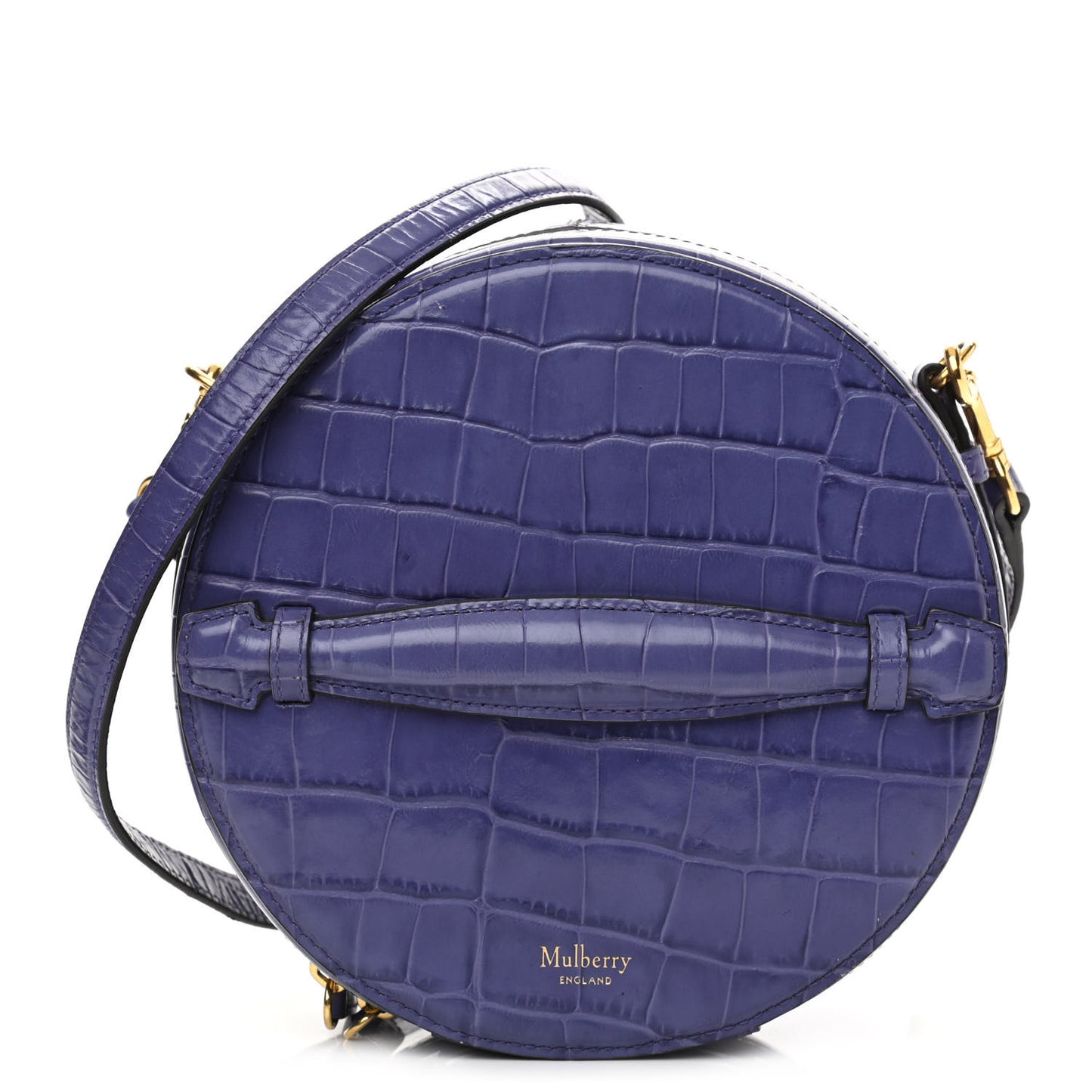 Shiny Croc Calfskin Embossed Trunk Bag Dark Amethyst