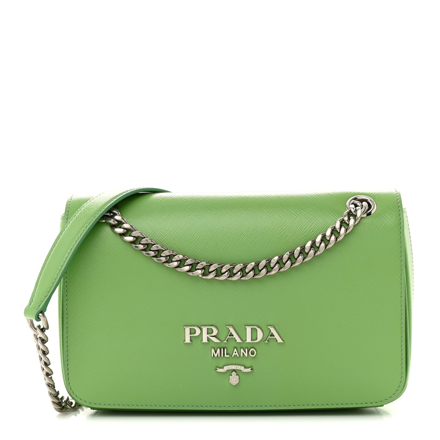 Saffiano Vernice Chain Shoulder Bag Green