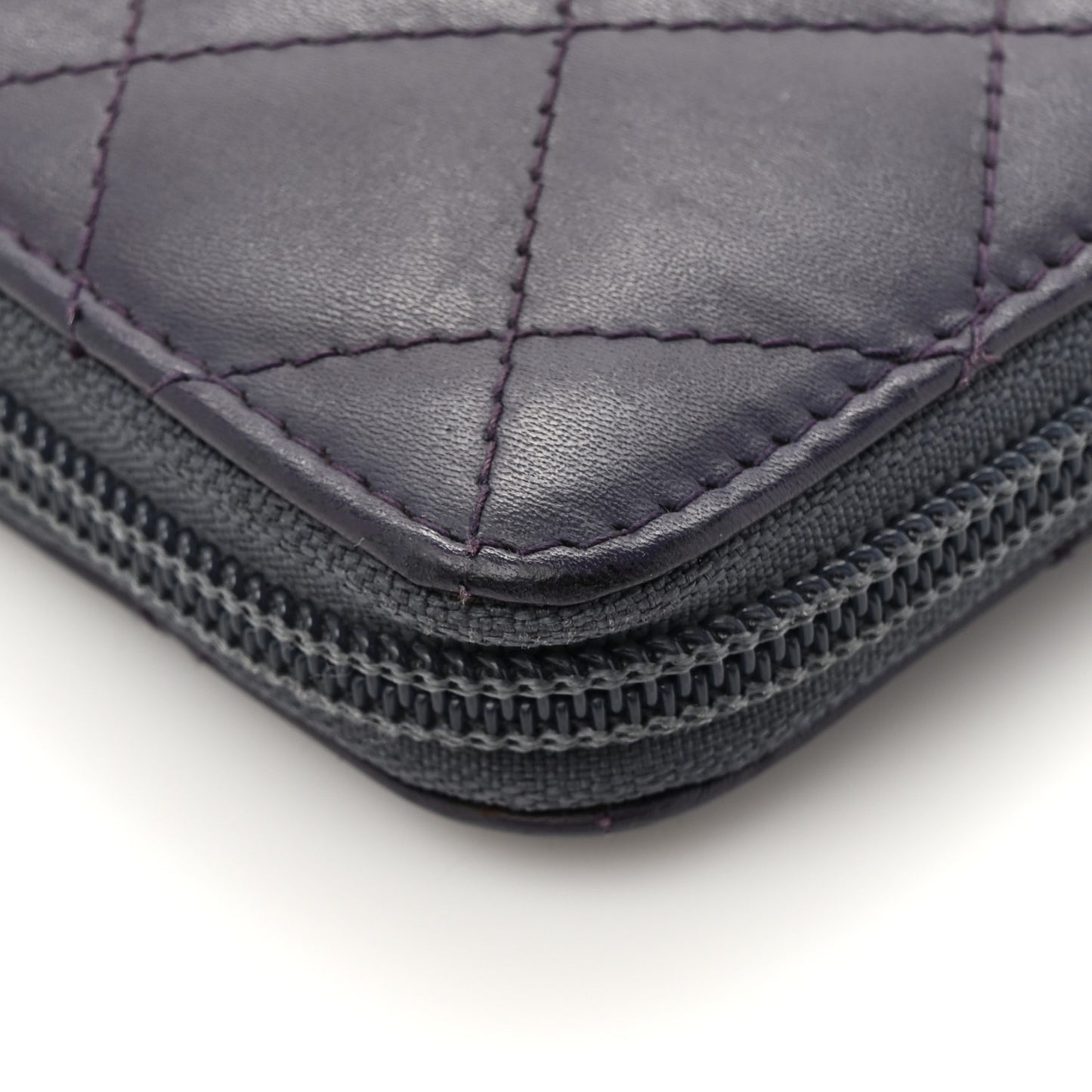 Calfskin Cambon Zip Around Organizer Wallet Purple