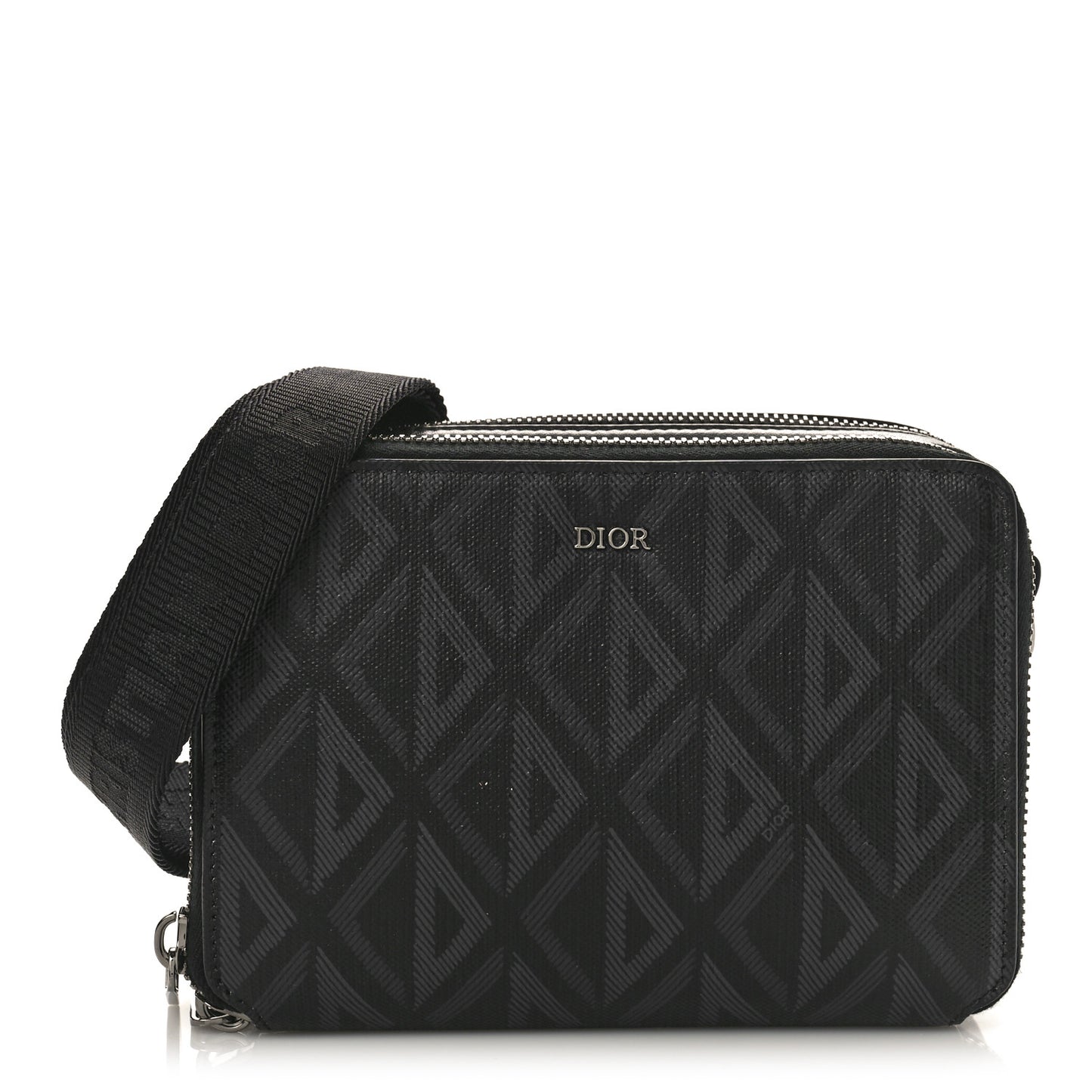Coated Canvas CD Diamond Messenger Pouch Black