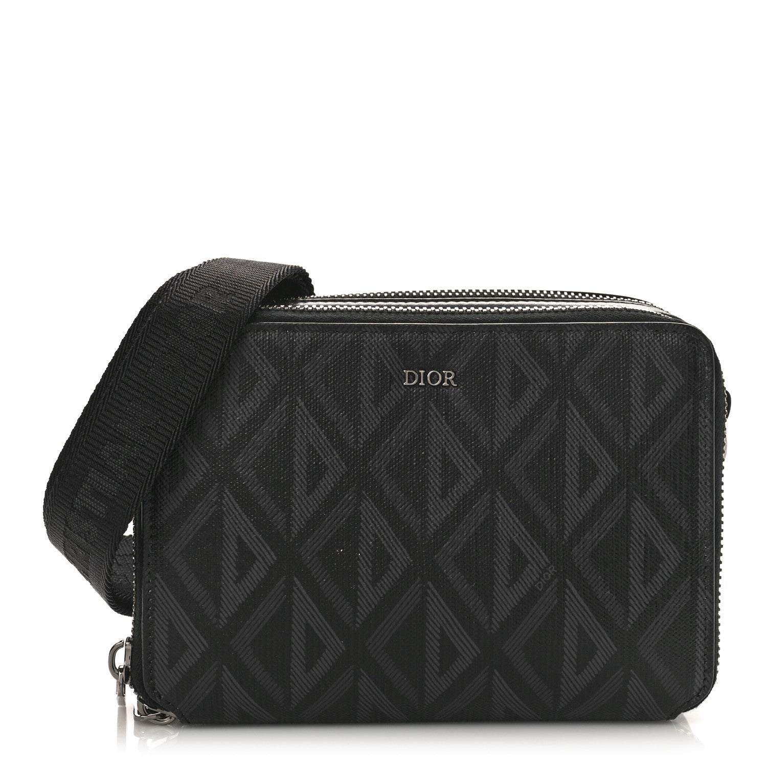 Christian Dior Coated Canvas CD Diamond Messenger Pouch Black 1 of 8