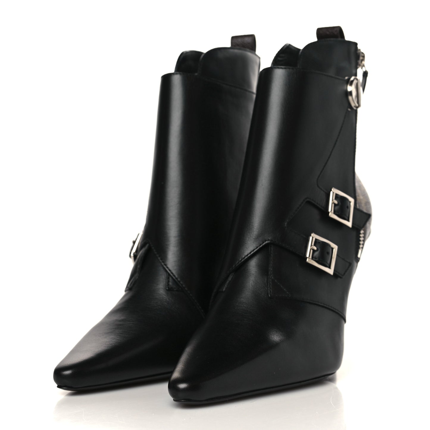 Calfskin Monogram Janet Ankle Boots 41 Black