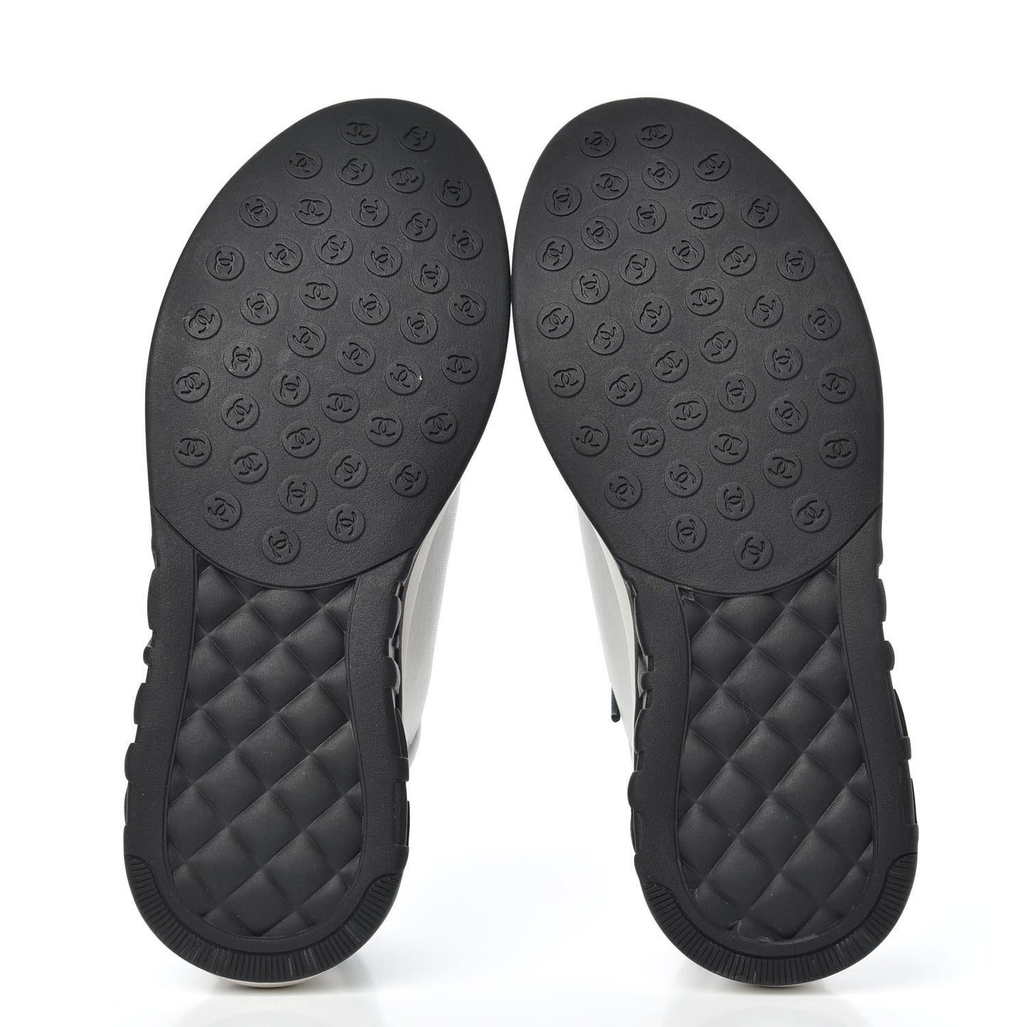 Calfskin Mesh Lycra Womens Logo Sneakers 38.5 White Black
