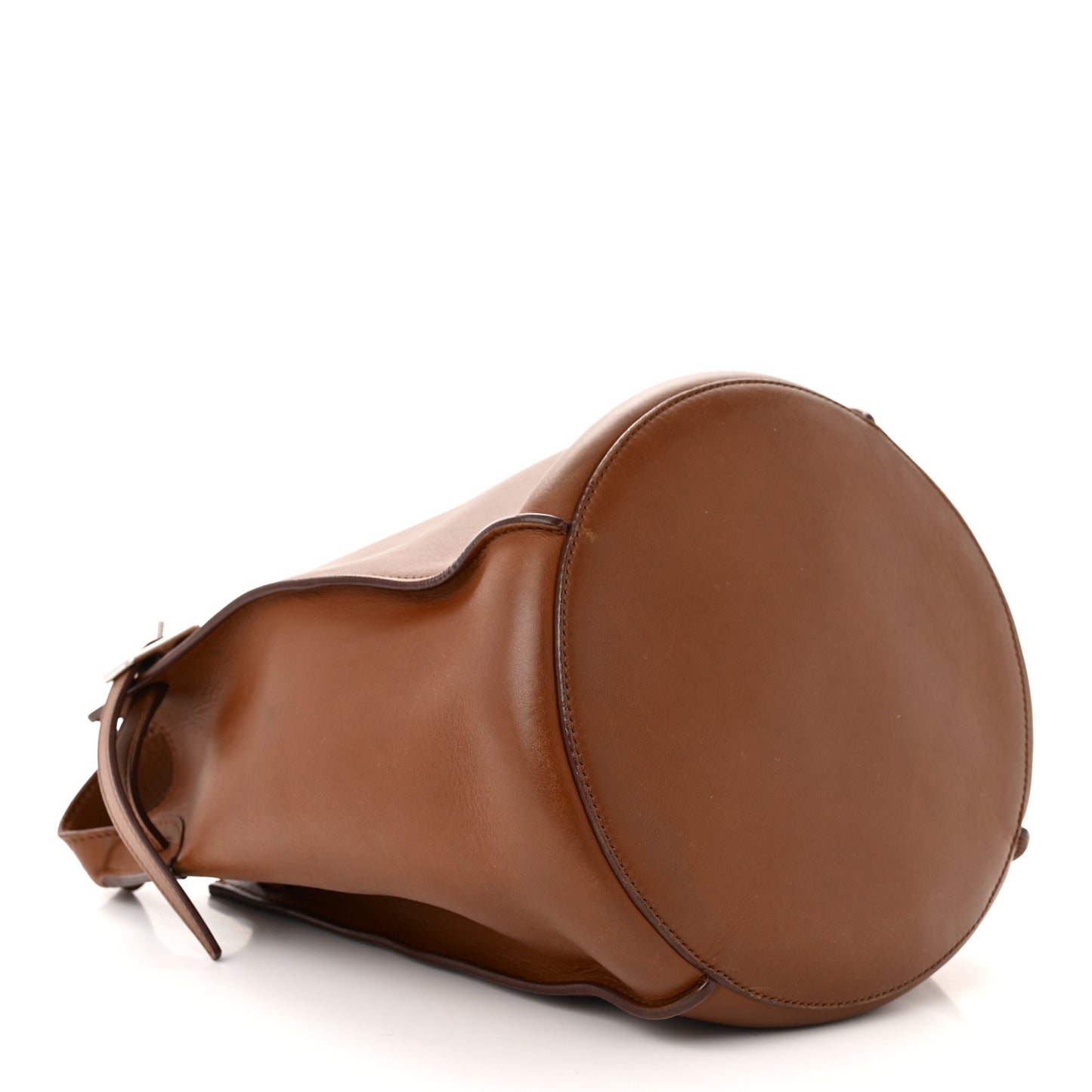 Smooth Calfskin Long Strap Big Bucket Bag Tan