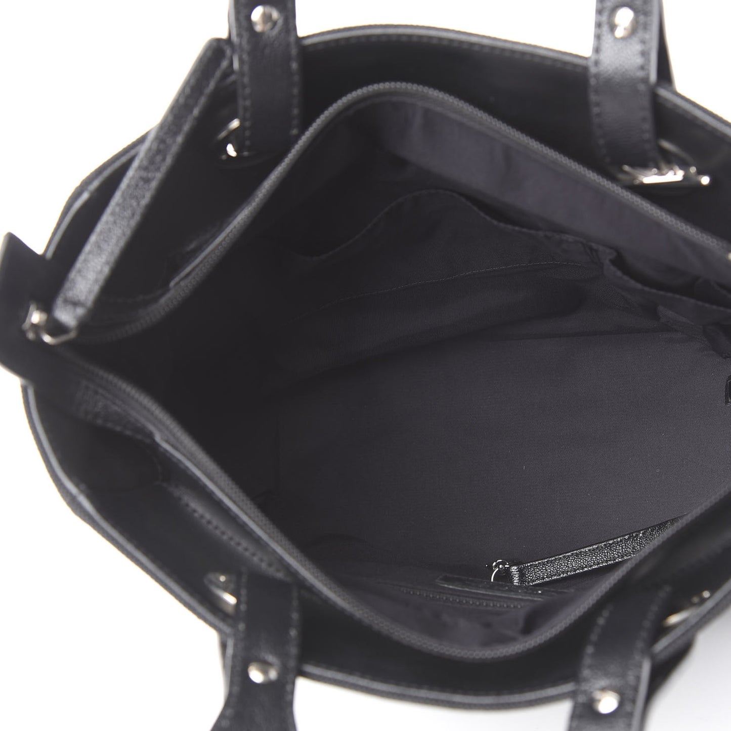 Coated Canvas Quilted Small Paris Biarritz Tote Black