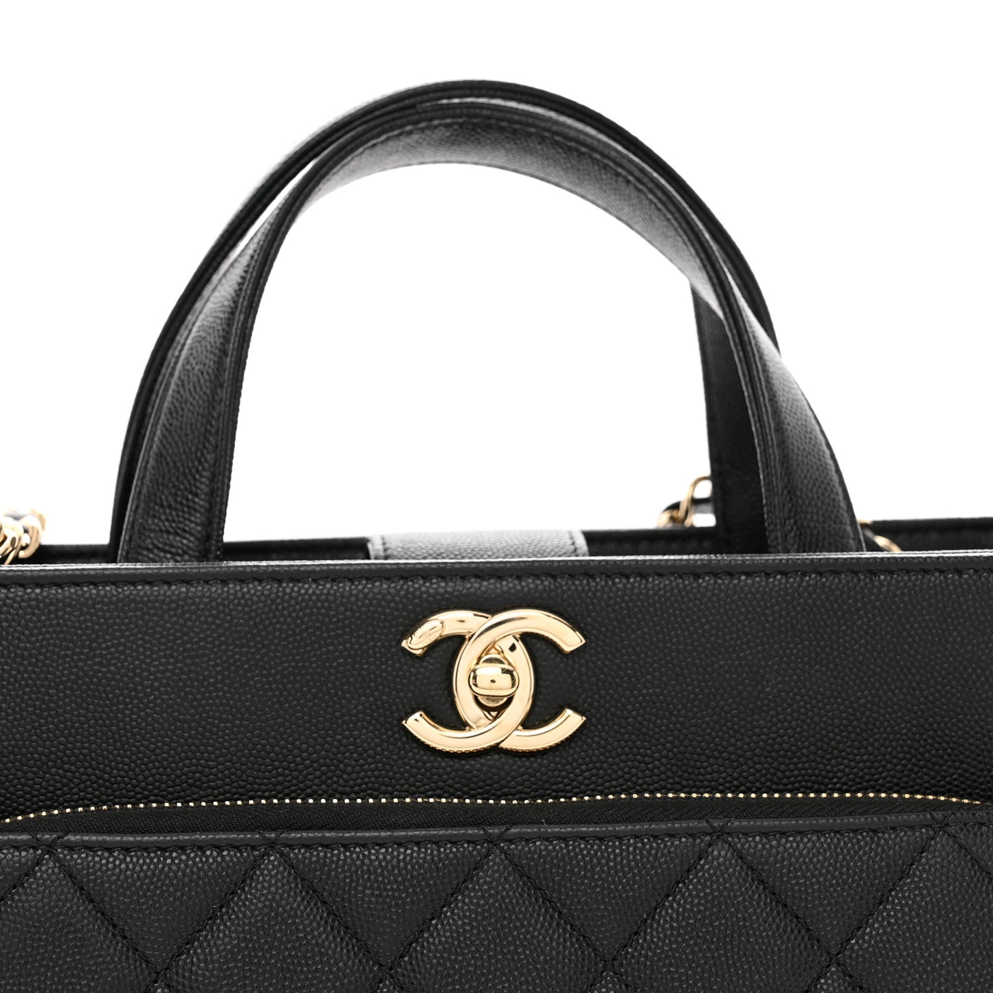 Caviar Quilted Small Business Affinity Shopping Bag Black