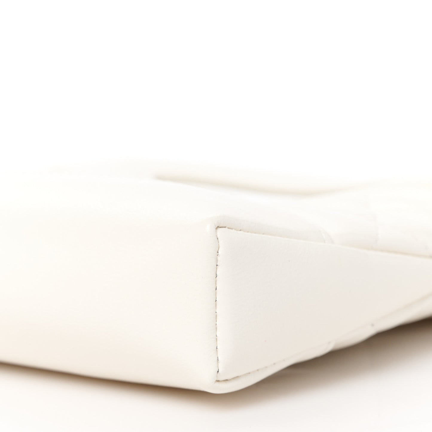 Shiny Lambskin Quilted Nano 31 Shopping Bag White