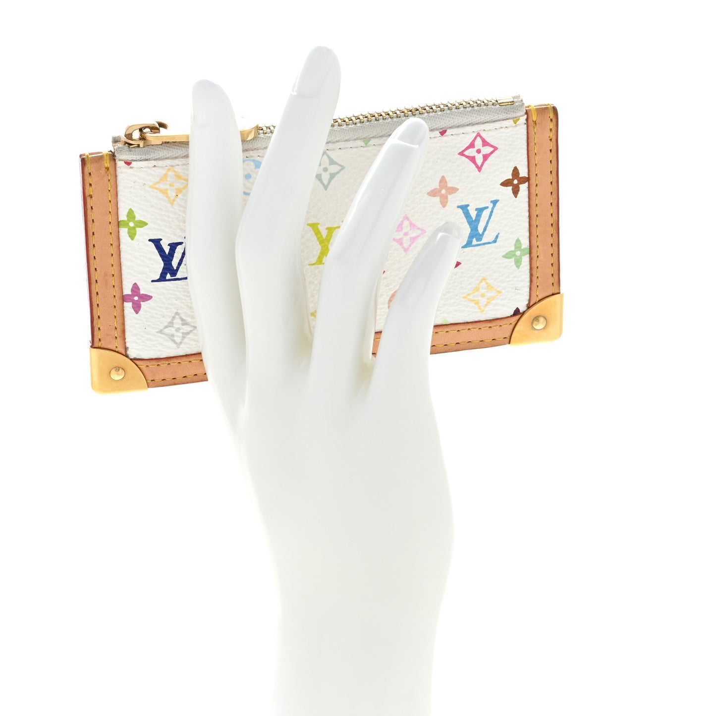 Monogram Multicolor Key Pouch White