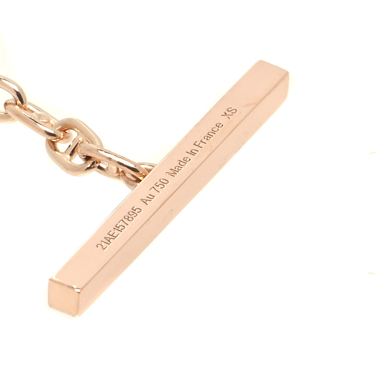 18K Rose Gold Diamond Chaine D'Ancre Contour Bracelet XS