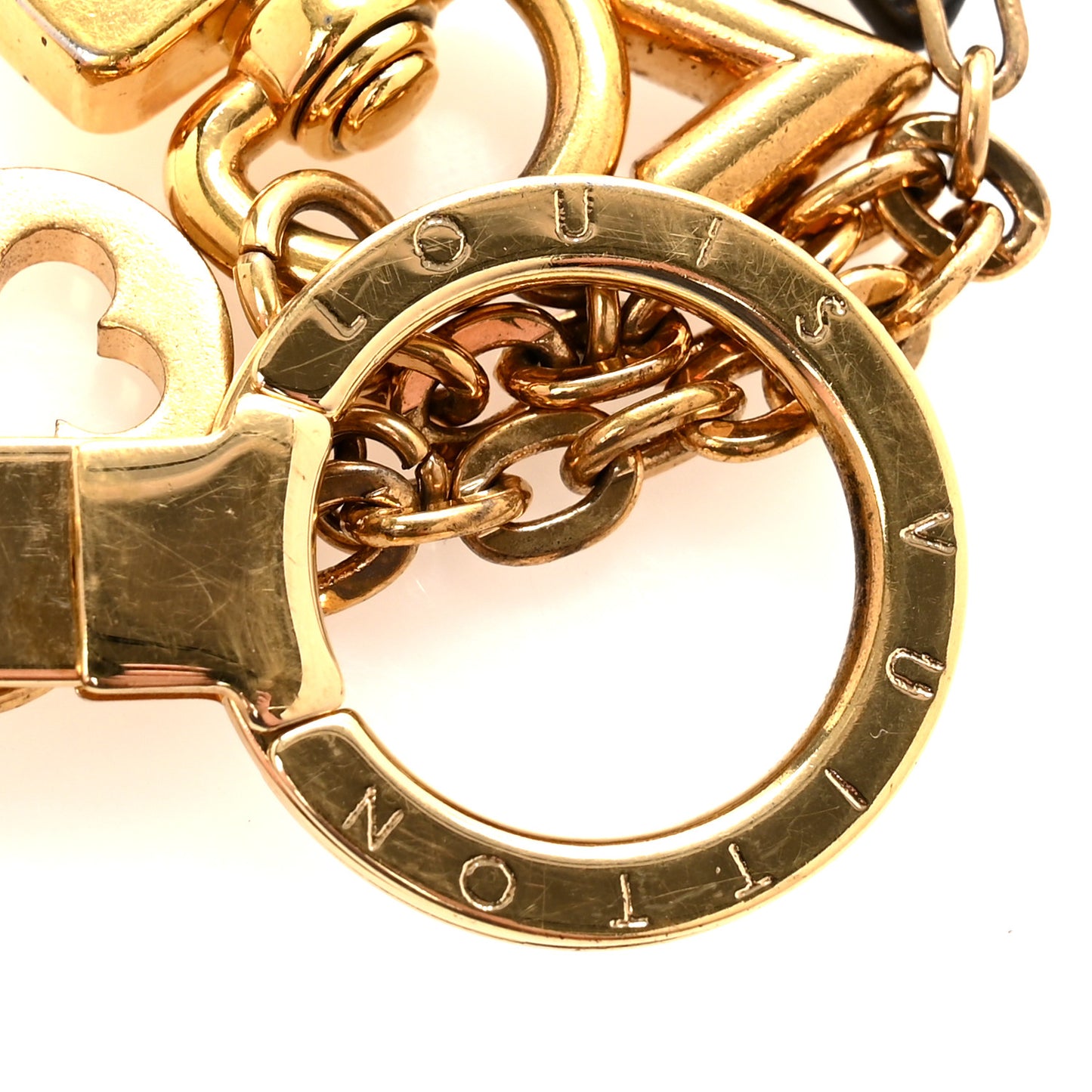 Brass Monogram Blooming Flowers Bag Charm Key Holder Rose Ballerine
