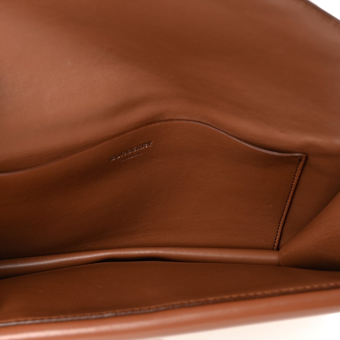 Canvas Calfskin Small TB Envelope Clutch Natural